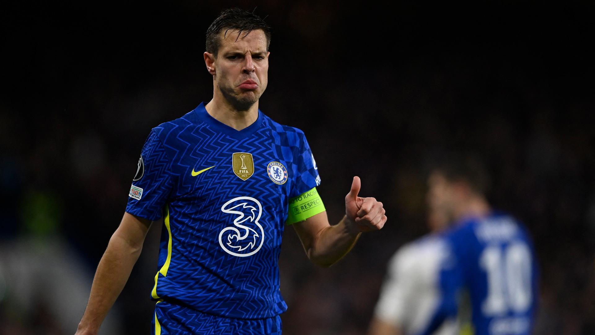 César Azpilicueta en el duelo contra el Real Madrid en Champions