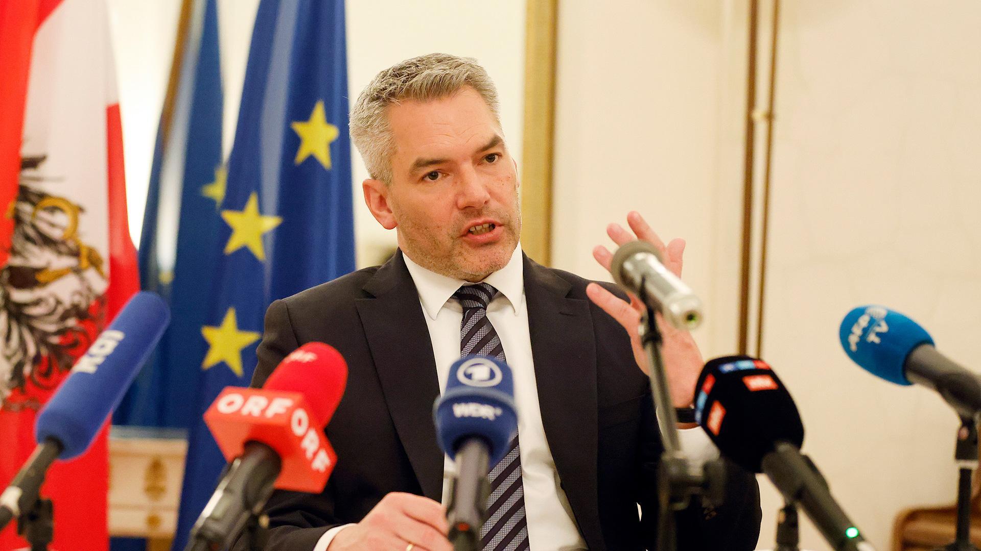El canciller federal de Austria, Karl Nehammer