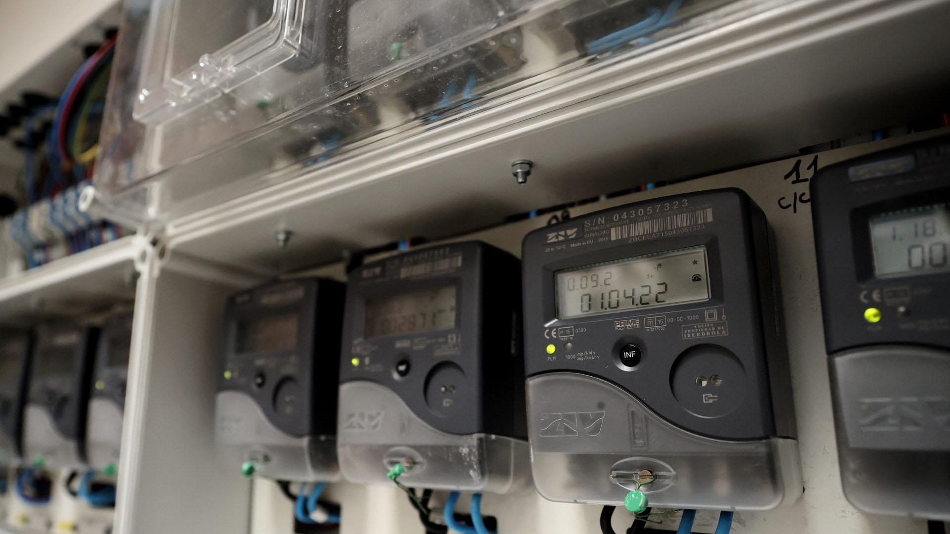 Contadores eléctricos de un edificio de Madrid