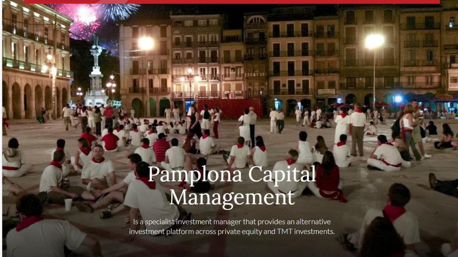 Portada de la web de Pamplona Capital Management