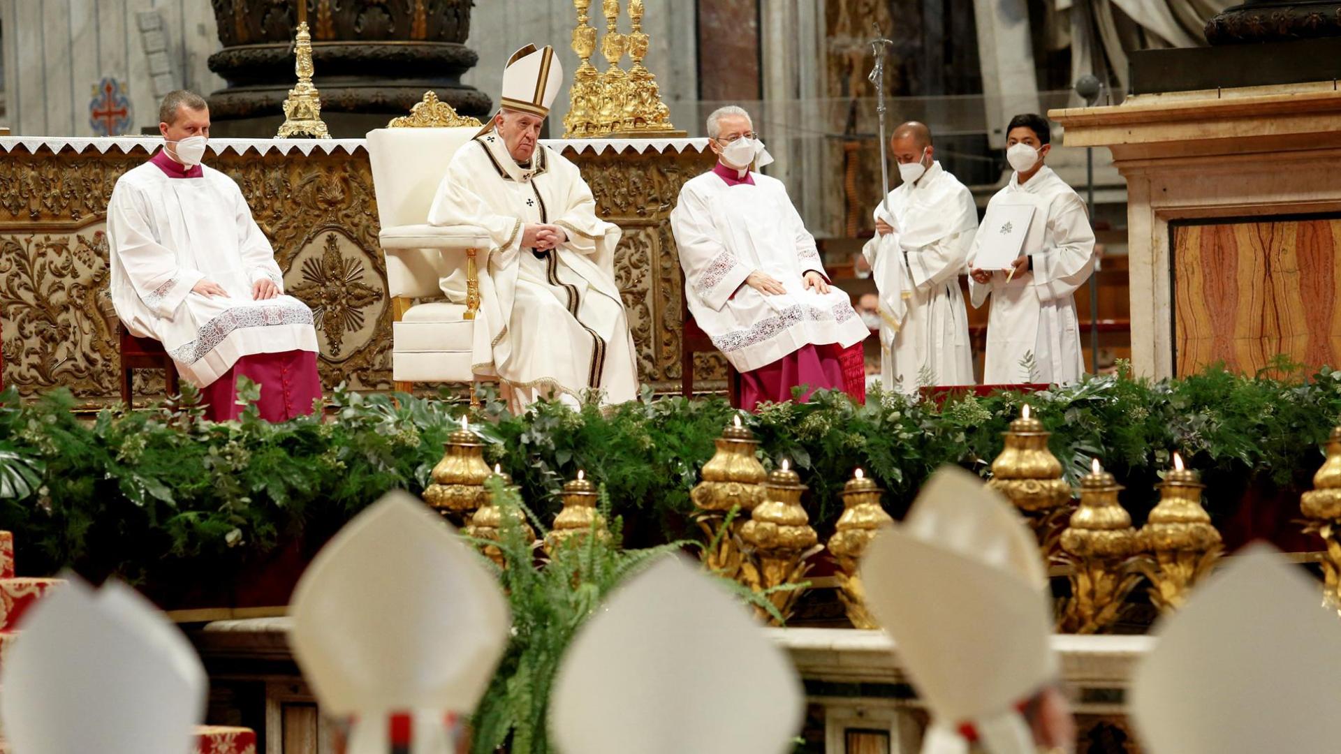 El Papa Francisco, durante la misa crismal de Jueves Santo