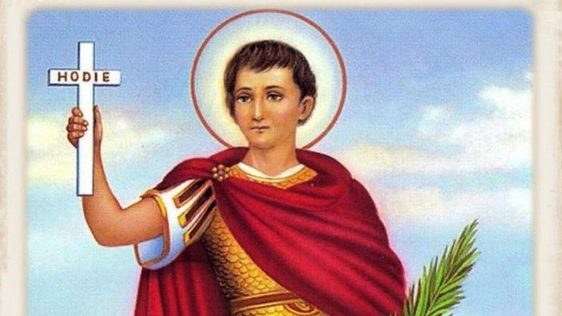 Imagen de San Expedito representado como el soldado que fue