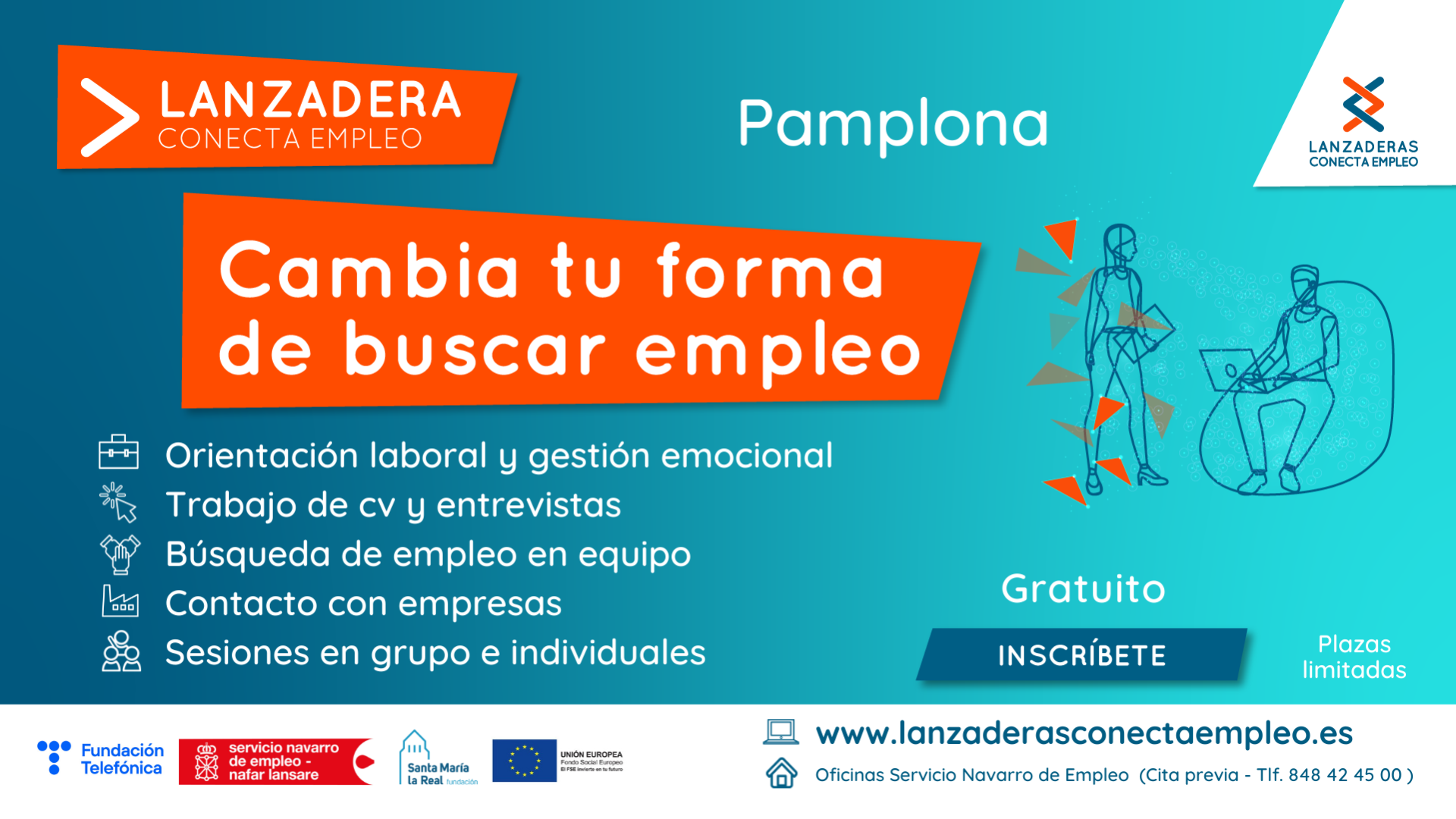 Cartel que anuncia la nueva 'Lanzadera Conecta Empleo'