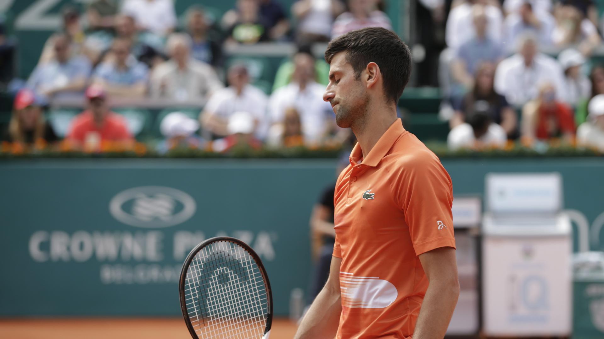 Novak Djokovic, en la final del torneo de Belgrado ante Andrey Rublev