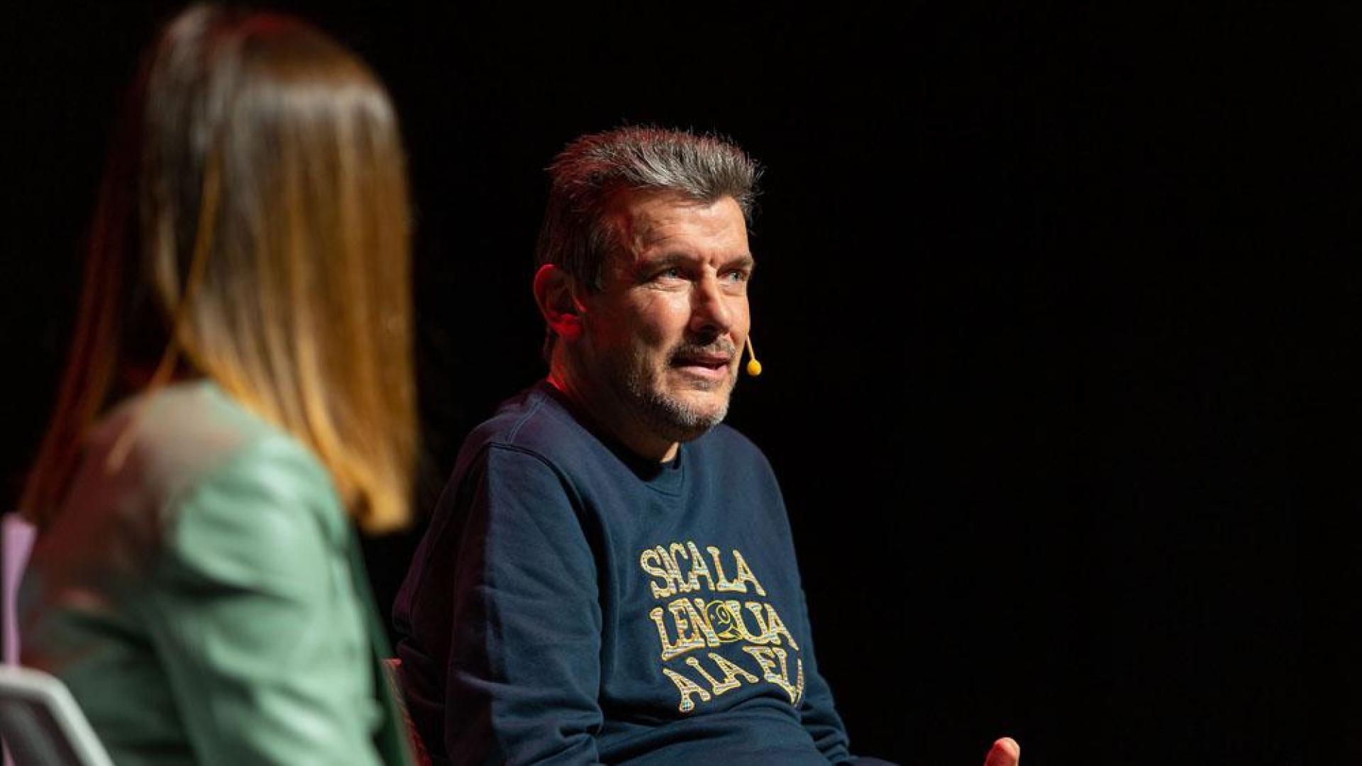Juan Carlos Unzué, durante su encuentro con los alumnos
