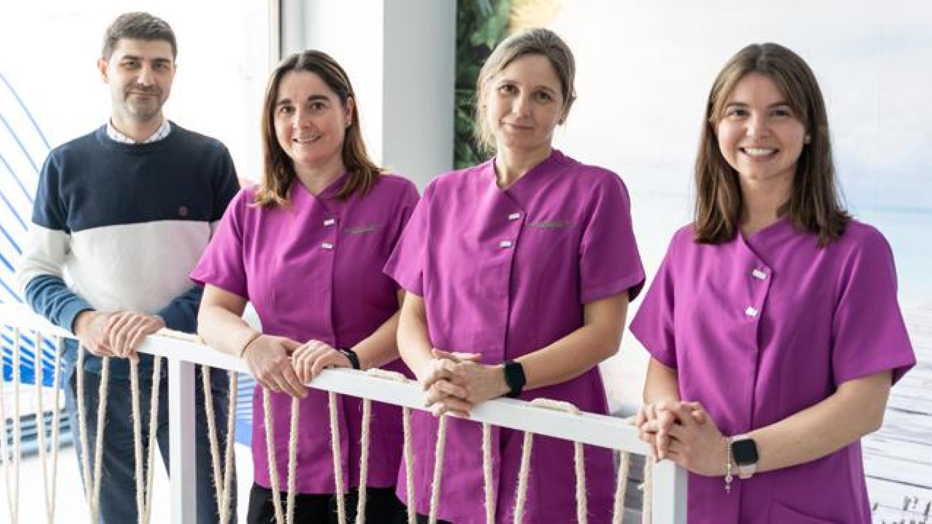 El equipo del Centro Sara Luqui. De izquierda a derecha, Fernando Arilla (gerente), Sara Luqui (pedagoga), Alicia Laborda (educadora) y María Delgado (pedagoga)