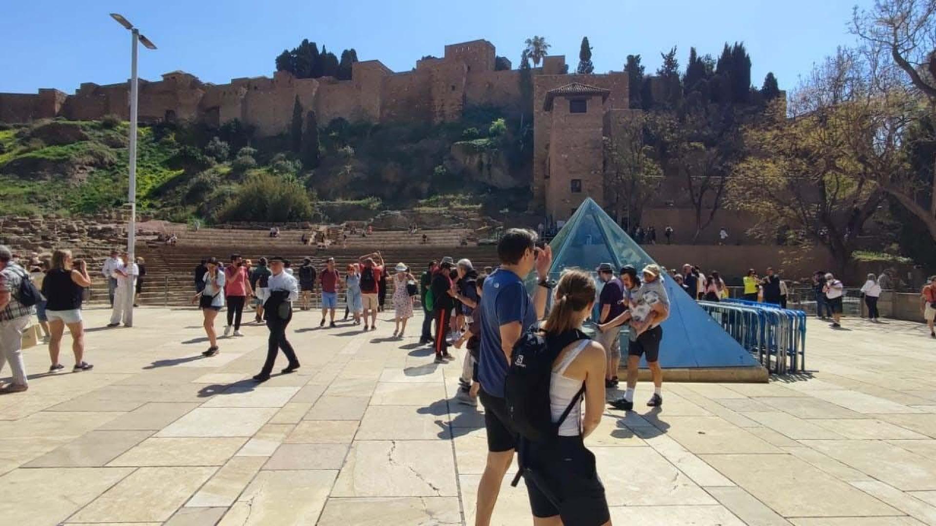 Turistas, en el centro de Málaga
