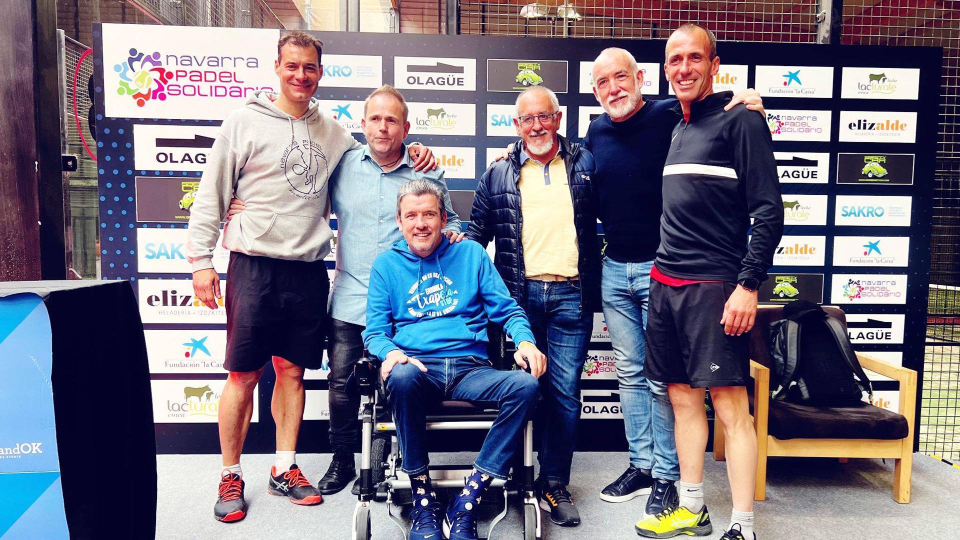 De izquierda a derecha: César Cruchaga, Juan Olagüe, Juan Carlos Unzué, Eduardo Zabaleta, Imanol Ibarrondo, Patxi Puñal