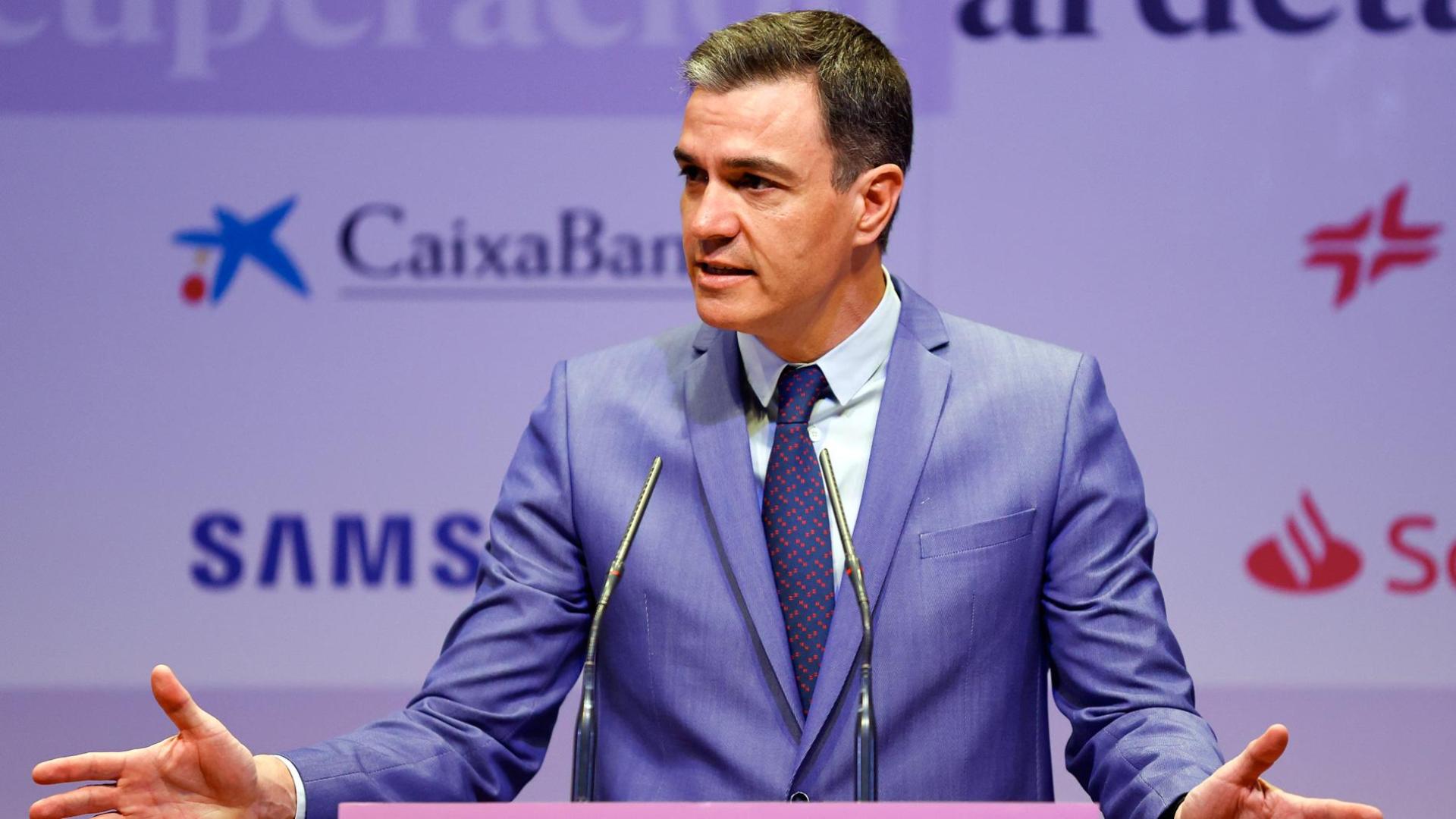 El presidente del Gobierno, Pedro Sánchez, durante la inaugiración de la segunda edición de las Jornadas de Fondos Europeos de Recuperación