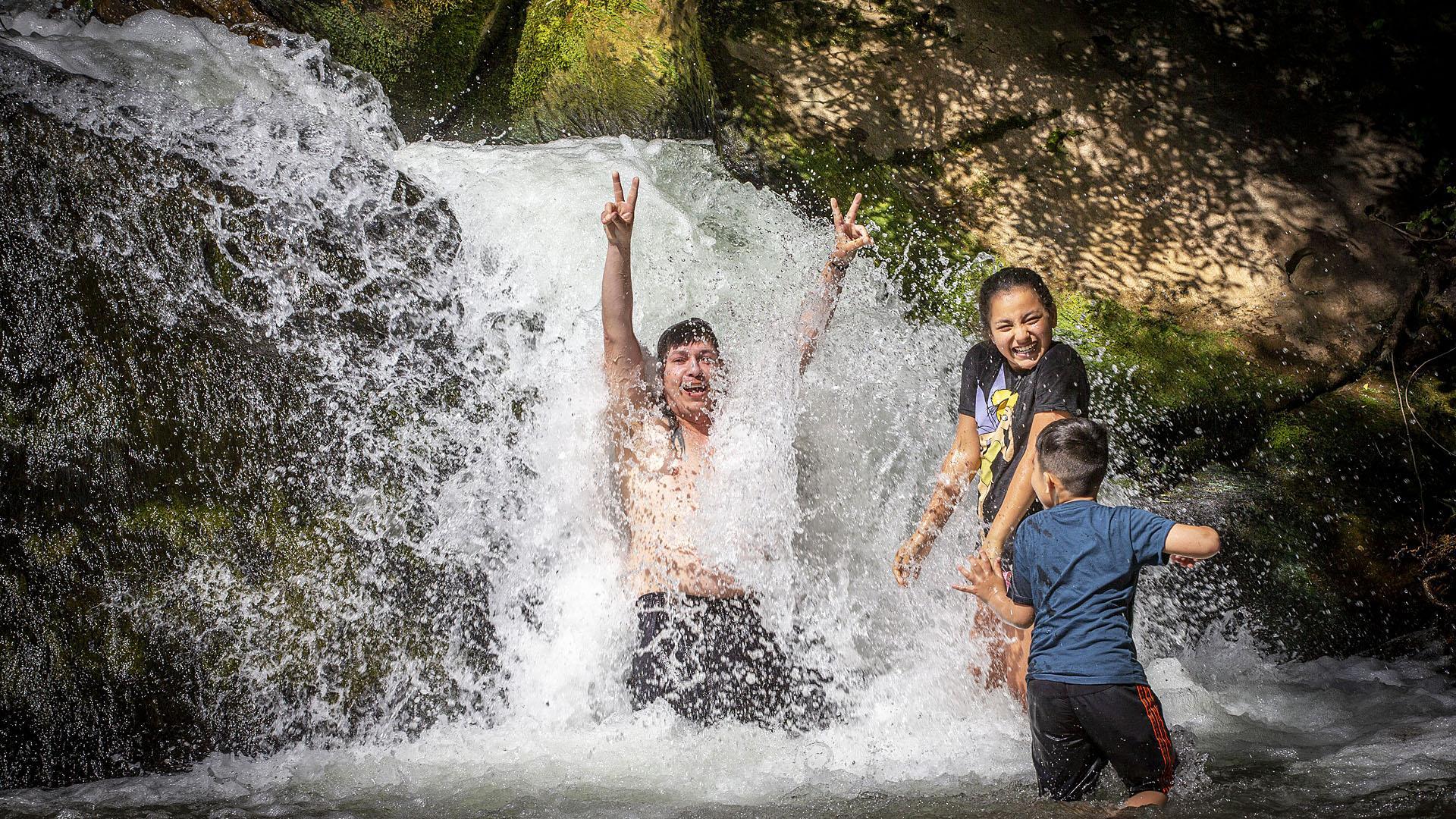 Imagen veraniega registrada ayer en el río de Huarte