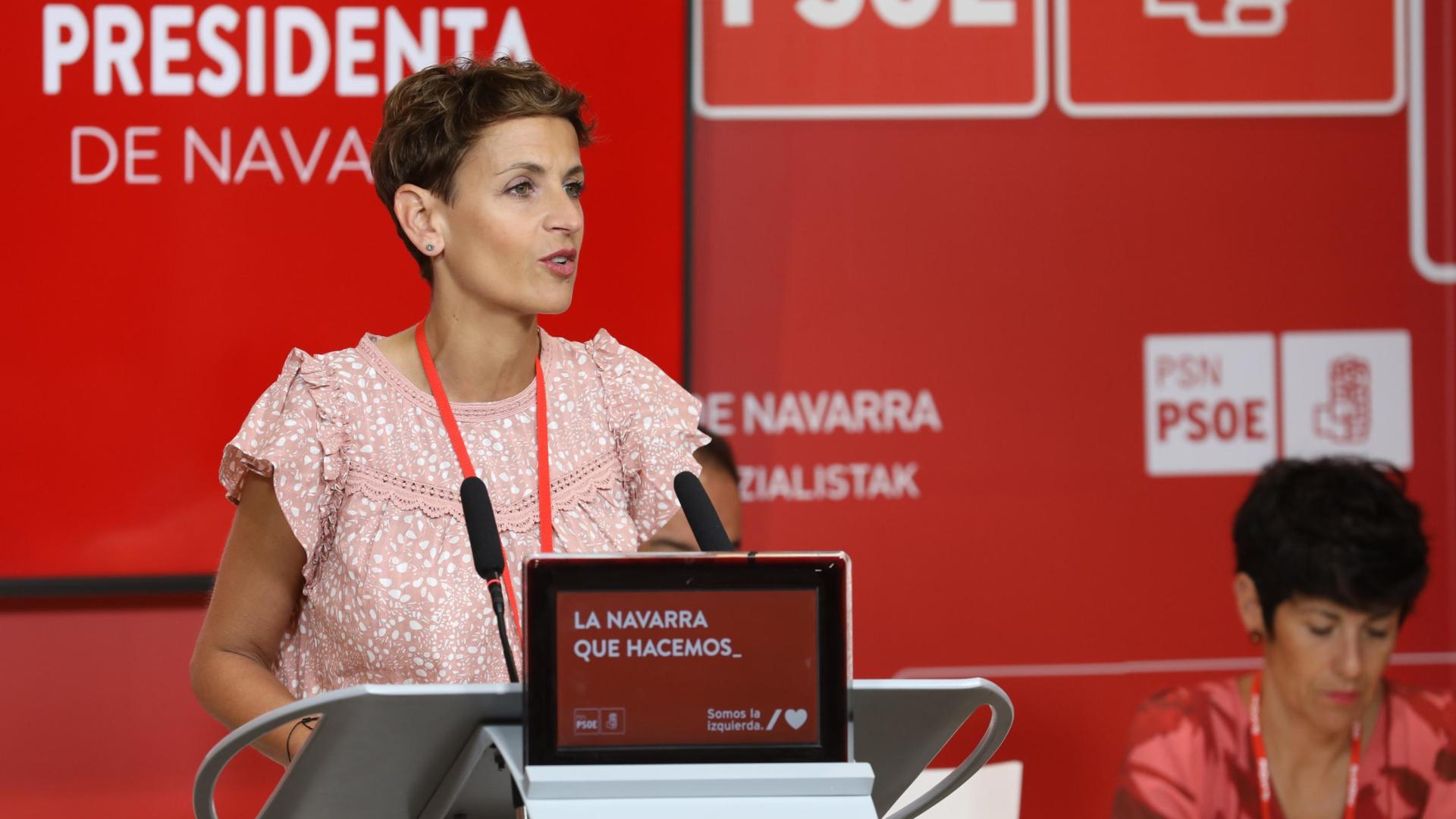 María Chivite, en la apertura de la reunión del Comité Regional del PSN, este sábado