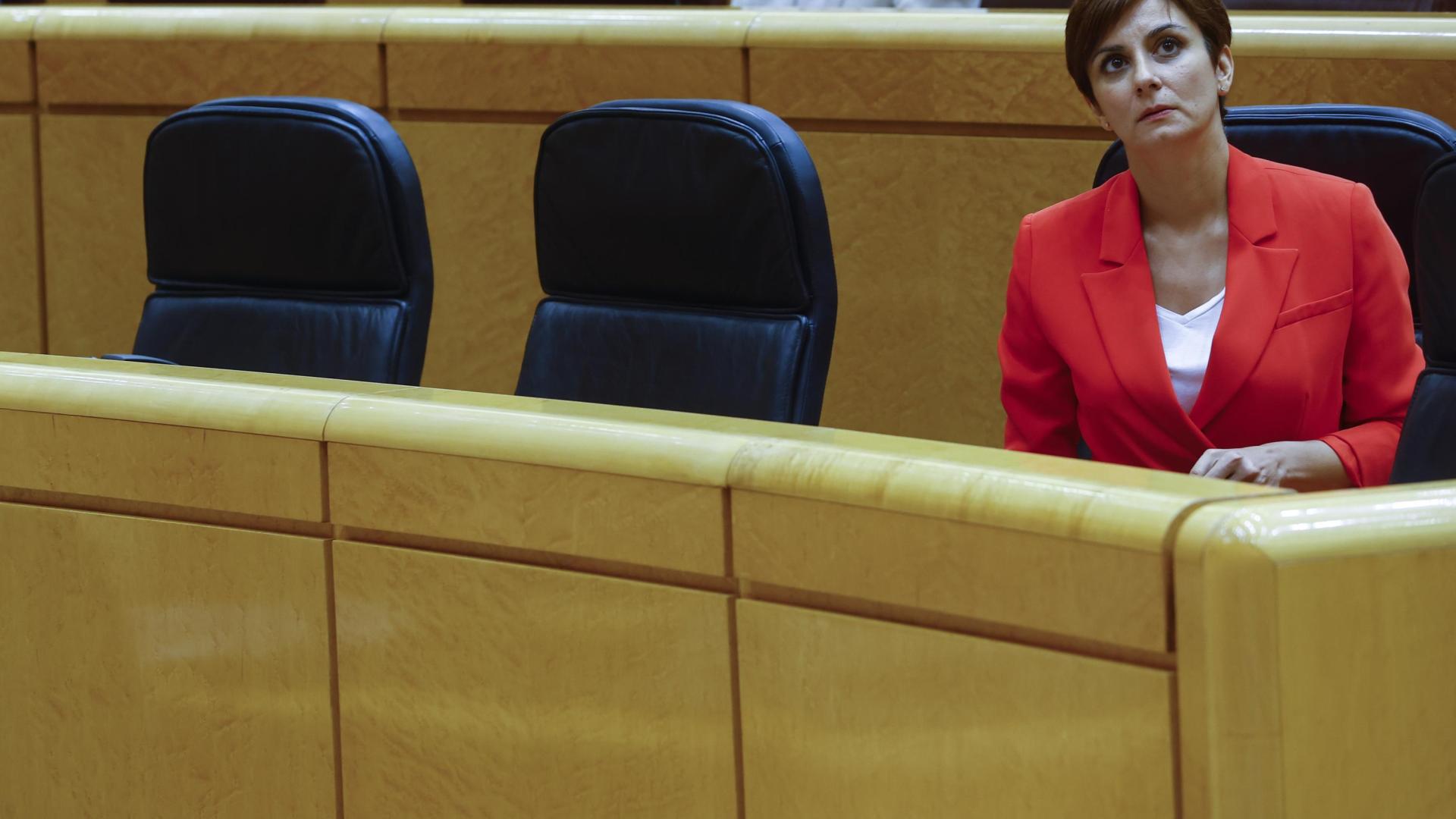 La ministra de Política Territorial y portavoz, Isabel Rodríguez, este martes en el pleno de control al Gobierno del Senado