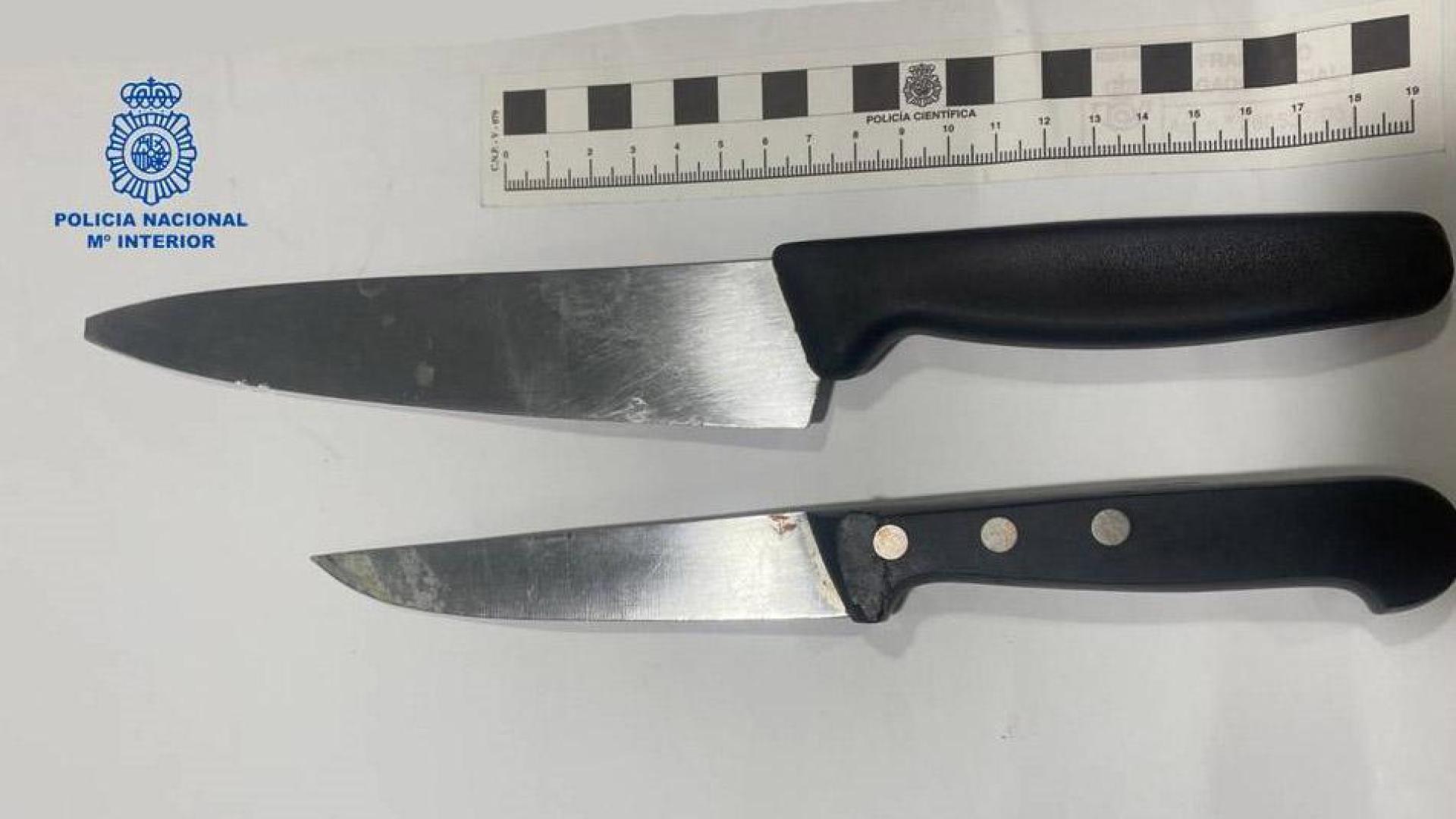 Cuchillos intervenidos por la Policía Nacional