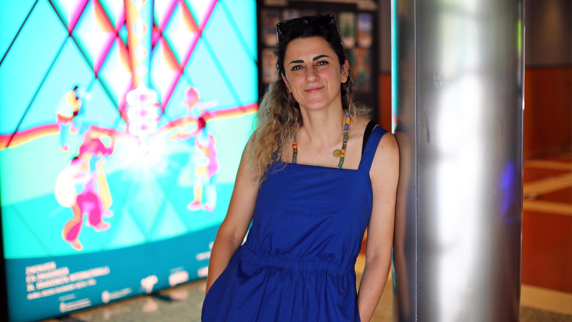Beatriz Sanchís, ayer, en los cines Golem de Pamplona, donde inauguró la 36ª Muestra de Cine y Mujeres.