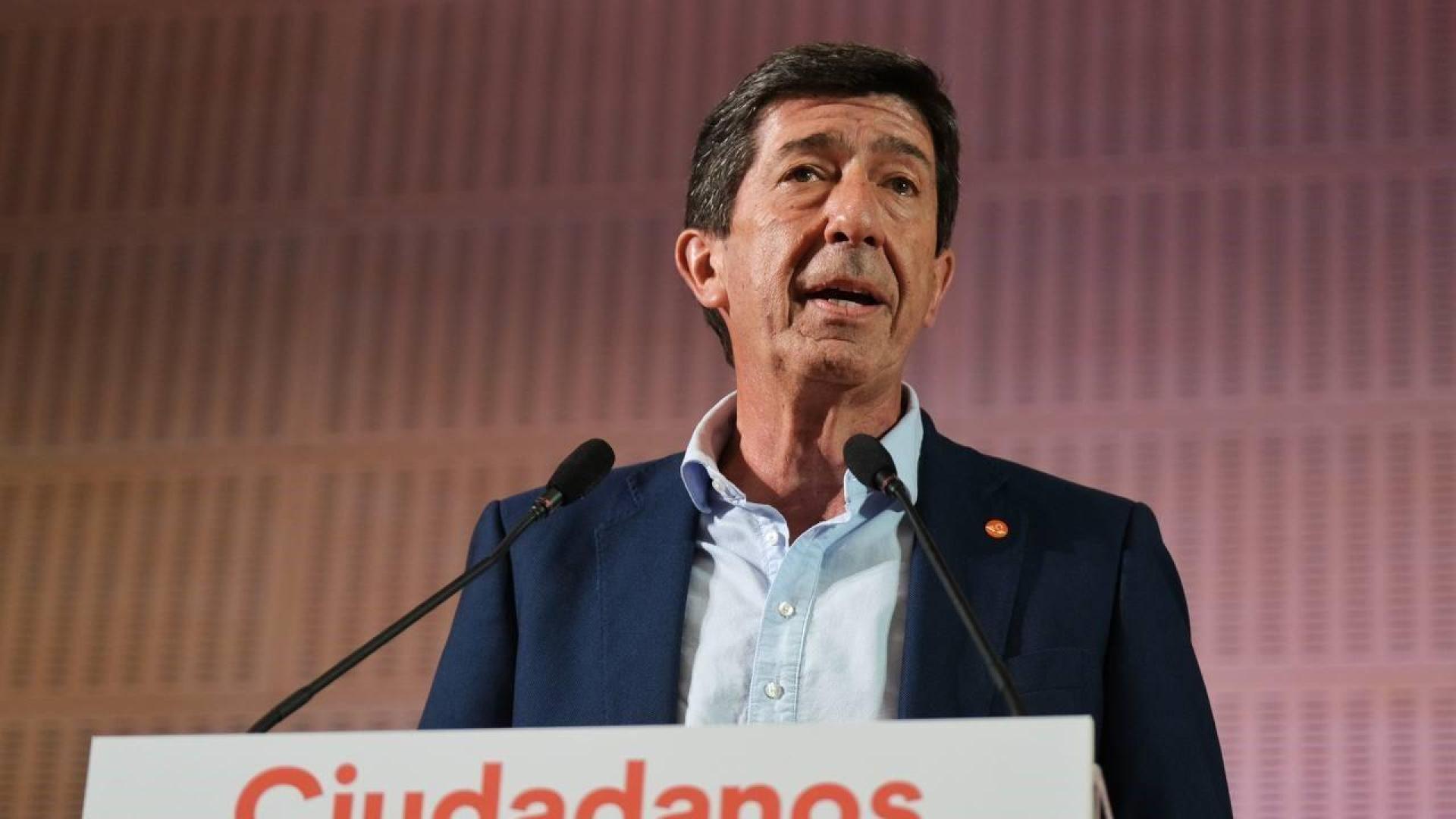 El candidato de Cs a la Presidencia de la Junta, Juan Marín, este domingo en su análisis de los resultados de las elecciones andaluzas