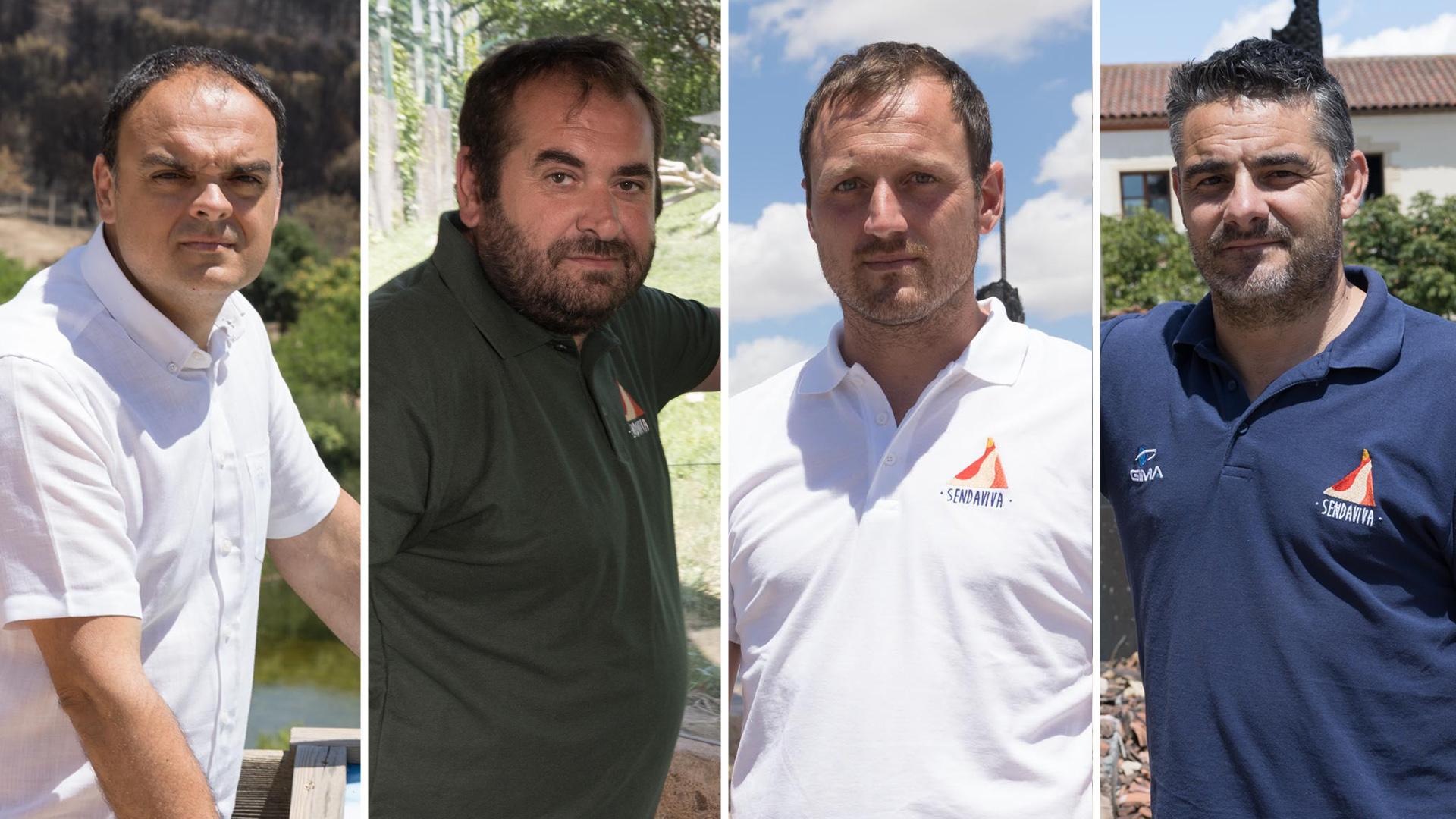Rubén González, gerente; Javier Elía, responsable de Flora y Fauna; Rubén Gimeno, responsable de operaciones; y Jaiver Alonso, responsable de mantenimiento