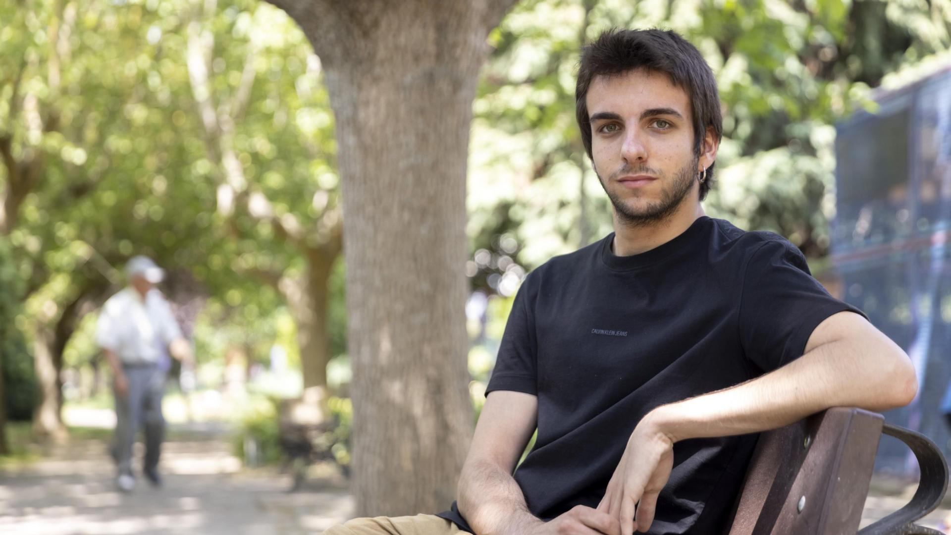 Asier Aldea, en el Parque Uranga de Burlada