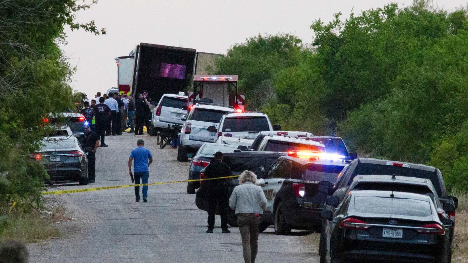 Zona acordada en el lugar donde se encontró el camión con los migrantes fallecidos en su interior