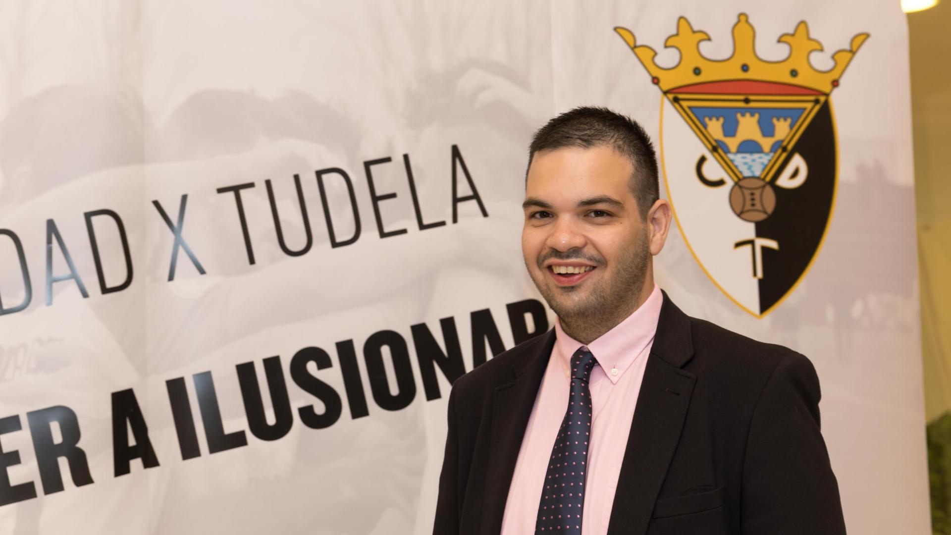 El nuevo propietario del CD Tudelano, Ramón Lázaro, el día de su presentación