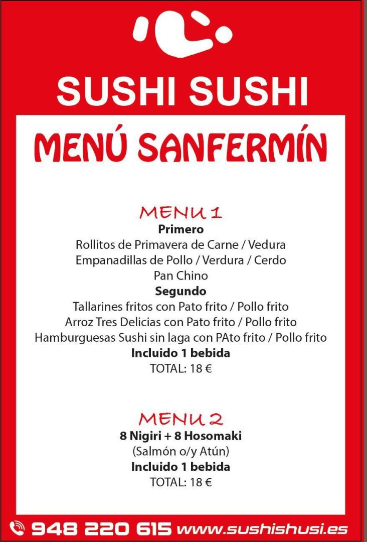 Este es el almuerzo sanferminero que se podrá disfrutar en Sushi Sushi.