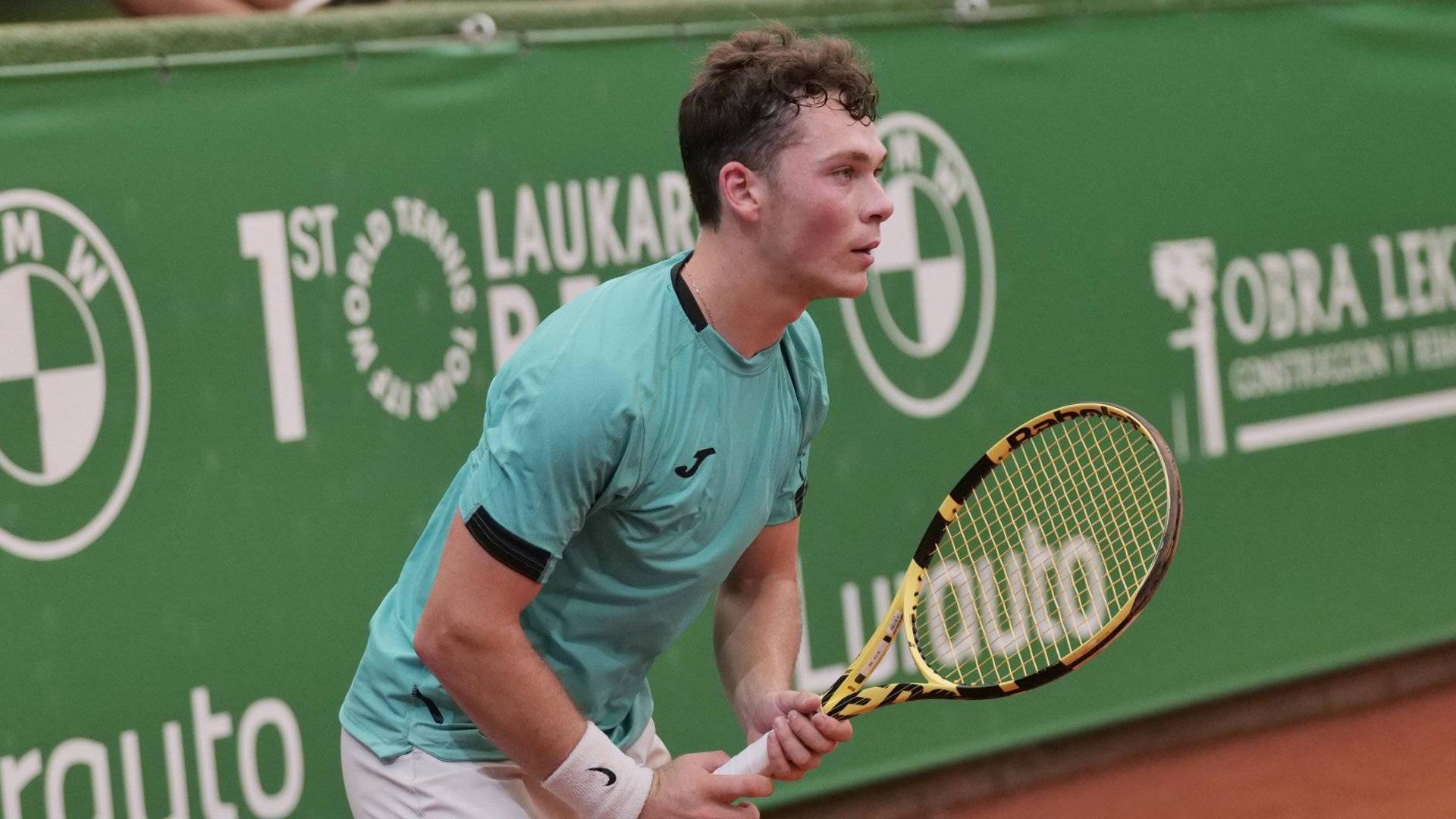 Iñaki Montes de la Torre, durante la final frente al australiano Akira Santillan en el ITF de Mungia