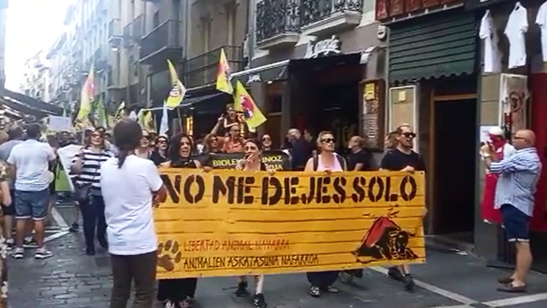 Vídeo de marcha antitaurina en Pamplona