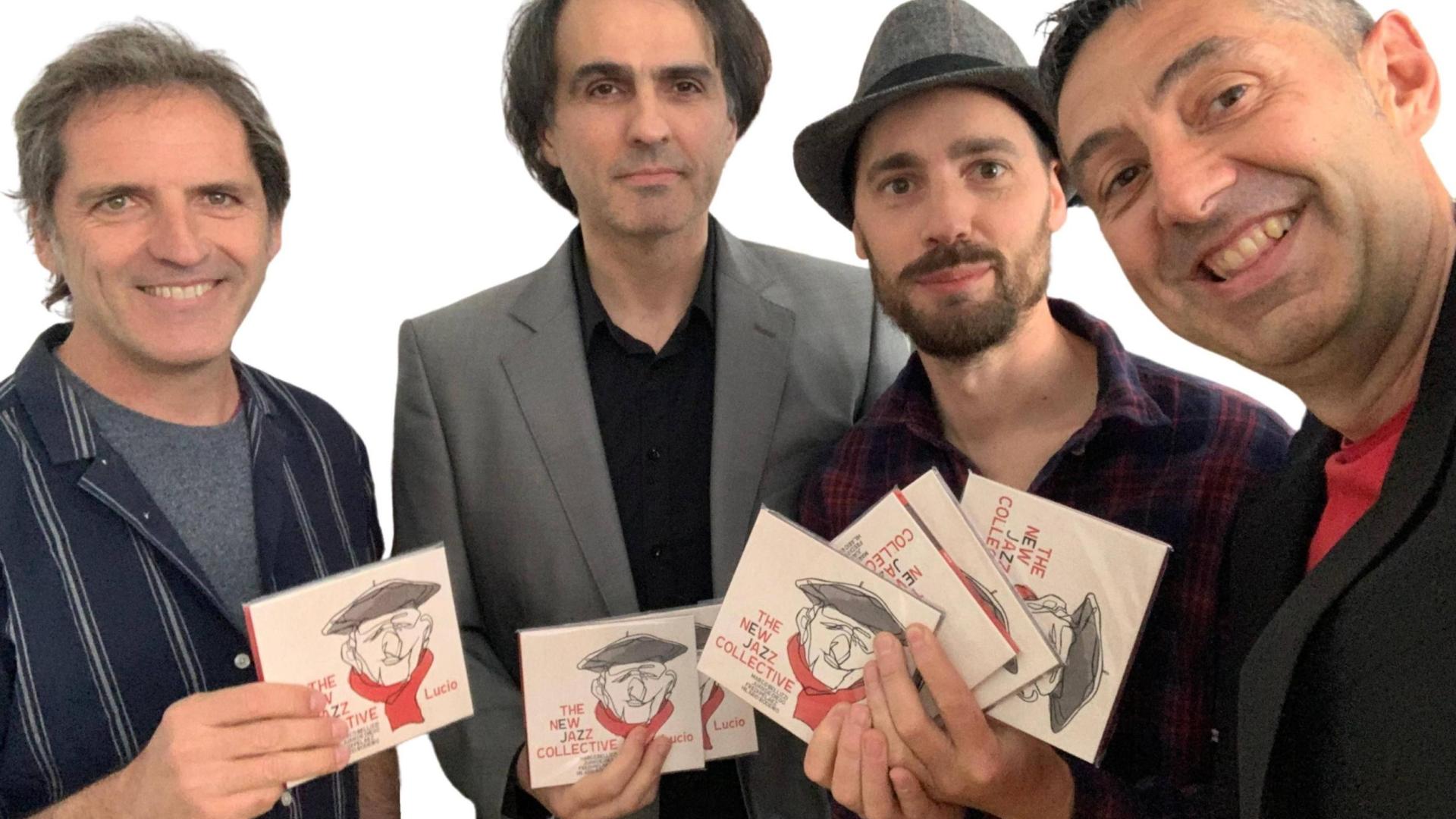 Desde la izquierda, Juan de Diego, Fredi Peláez, Hilario Rodeiro y Marco Bellizzi, con el disco que acaban de publicar