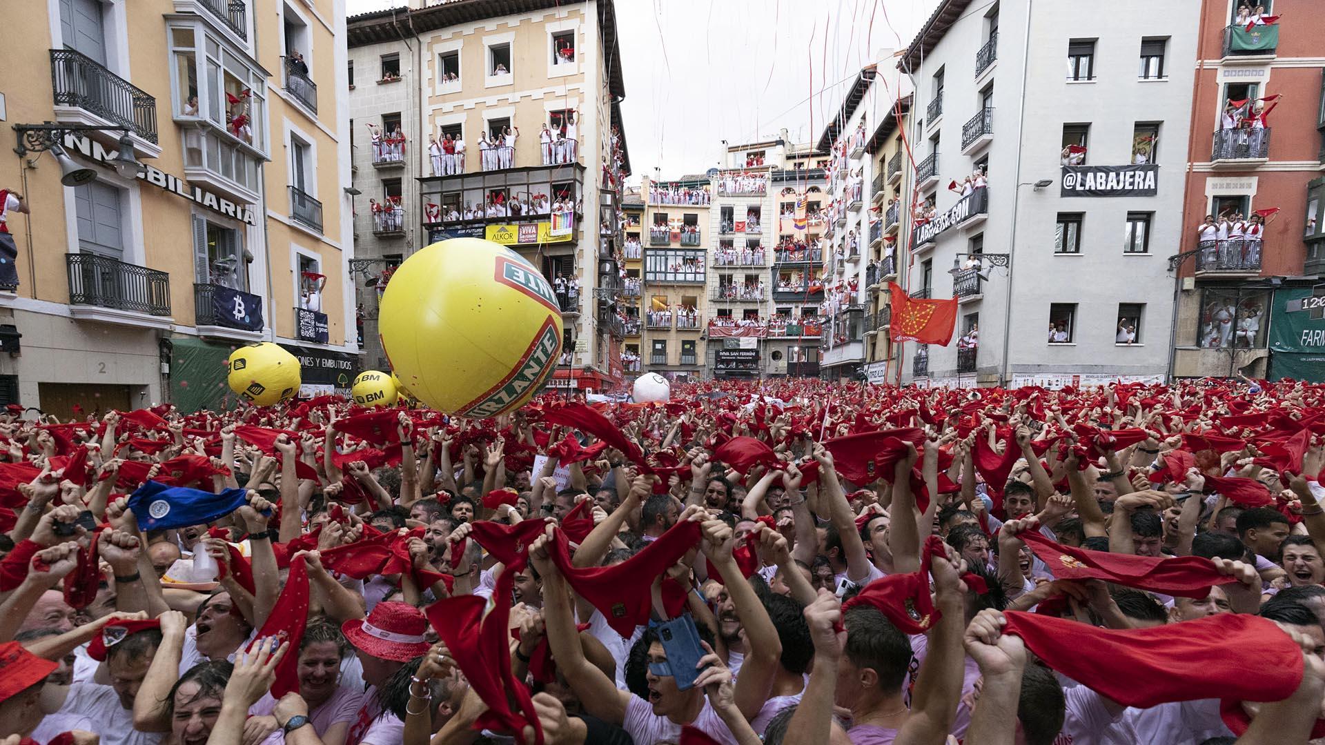 Imagen del Chupinazo que da comienzo a los Sanfermines de 2022.