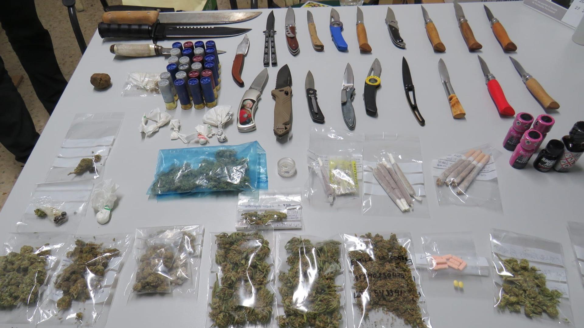Material incautado por la Guardia Civil durante los Sanfermines