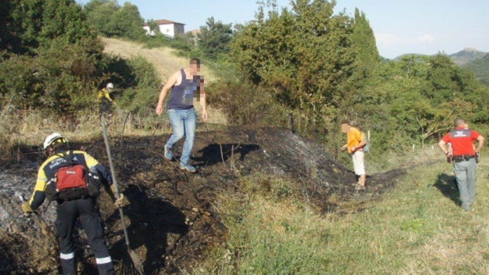 Zona del linde donde se inició el incendio