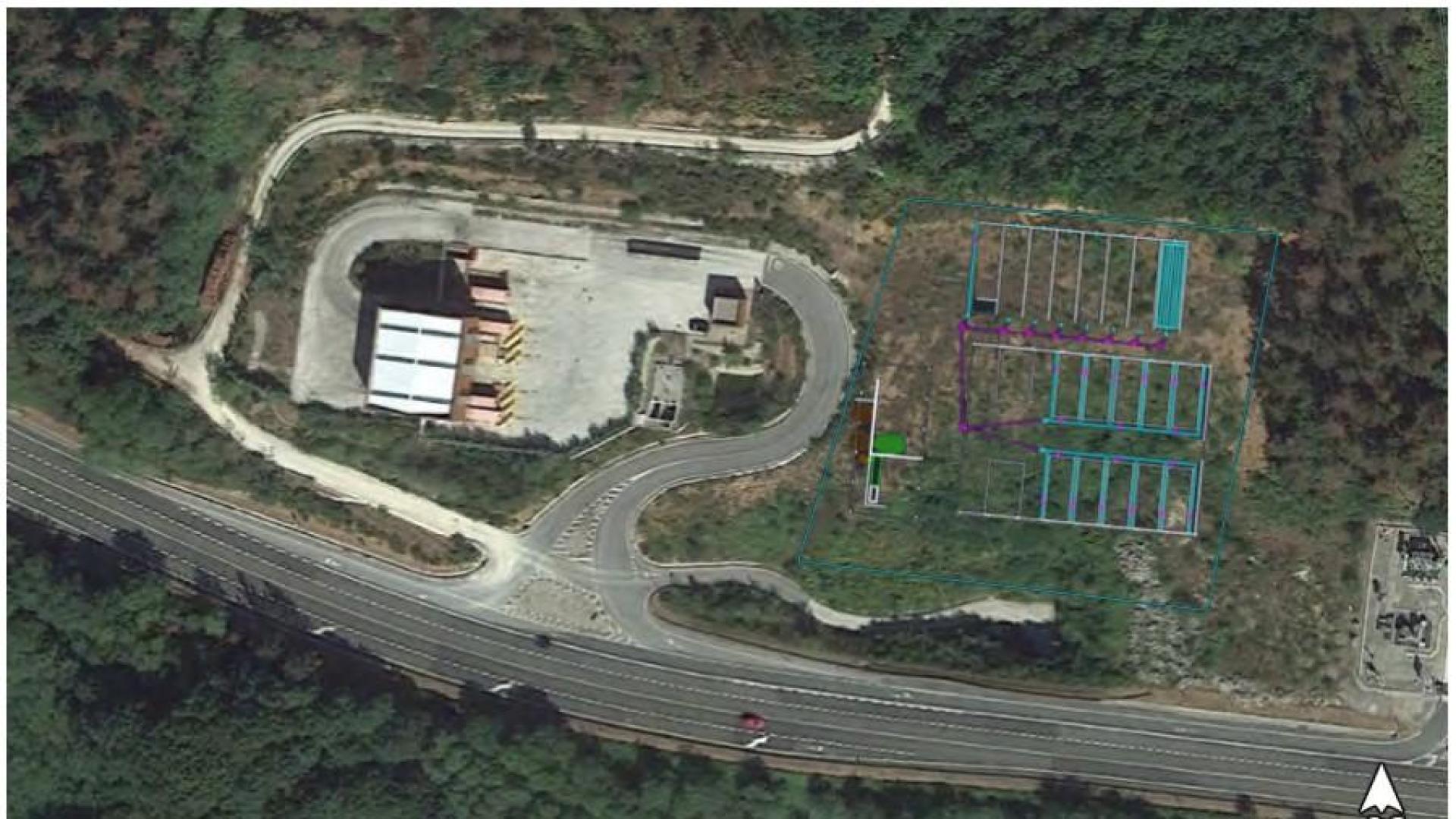 Ubicación y distribución prevista de la futura planta de compostaje de Santesteban