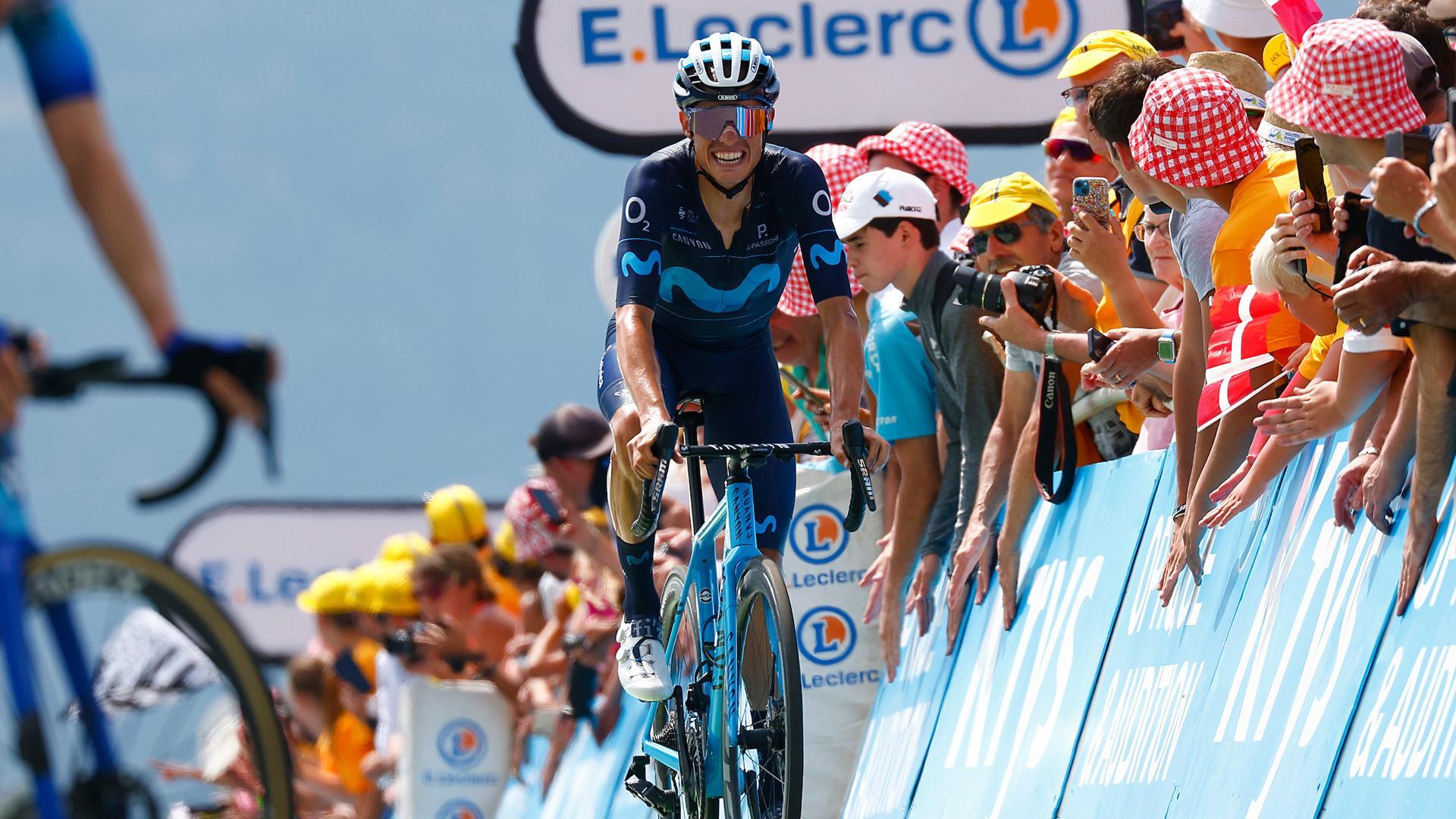 Enric Mas, en la meta de Peyreagudes del Tour de Francia