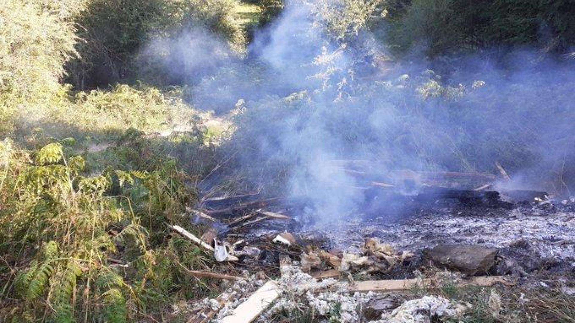 Imagen captada por los bomberos en la zona del fuego
