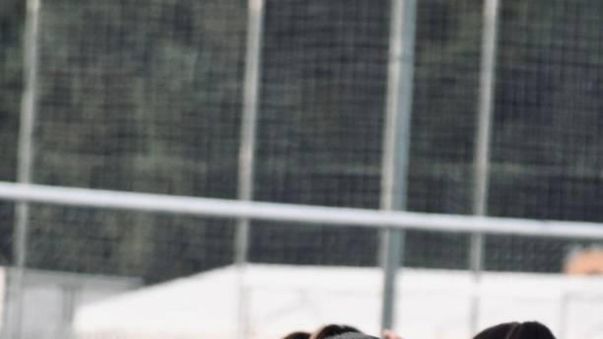 María Blanco, en un entrenamiento con el Racing Féminas.