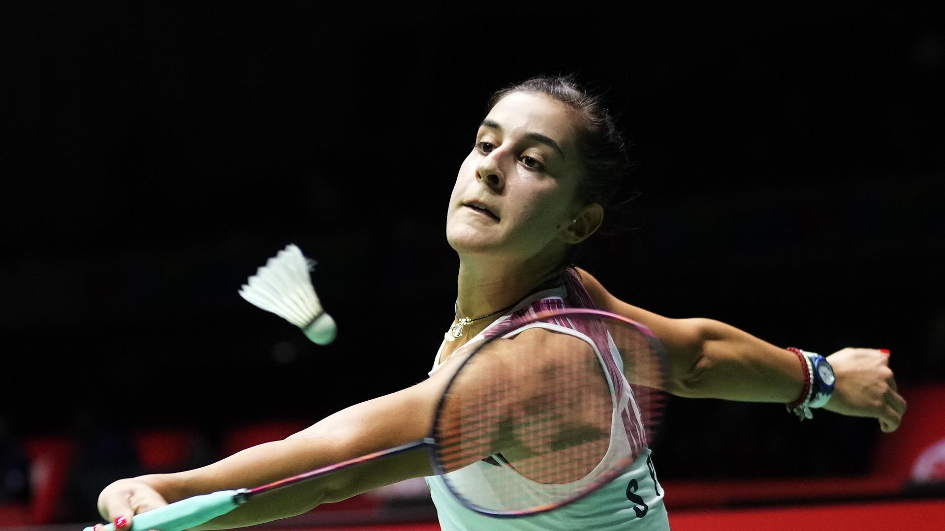 Carolina Marín, en su partido ante Wen Yu Zhang