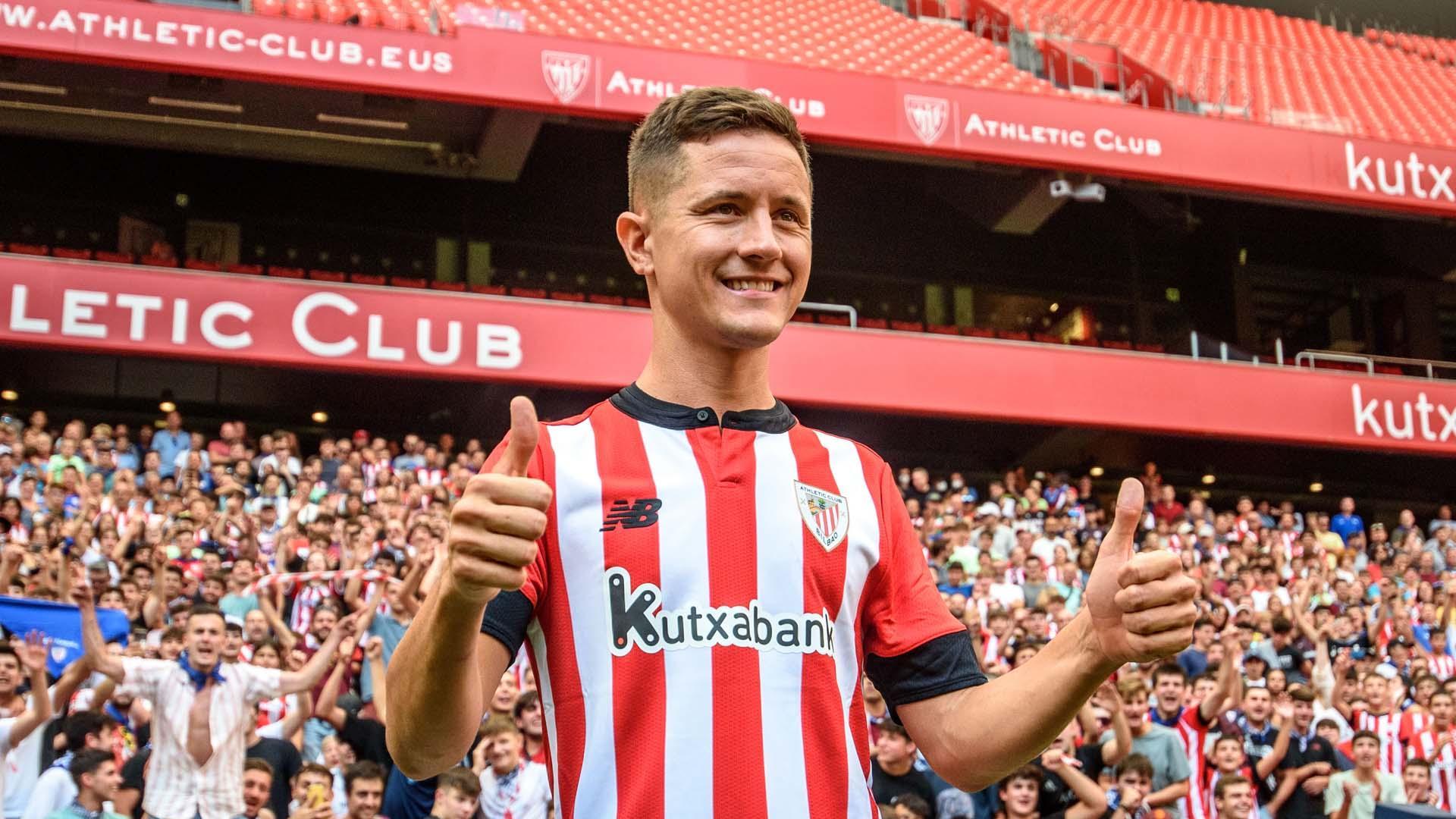 Ander Herrera, en su presentación este domingo en San Mamés