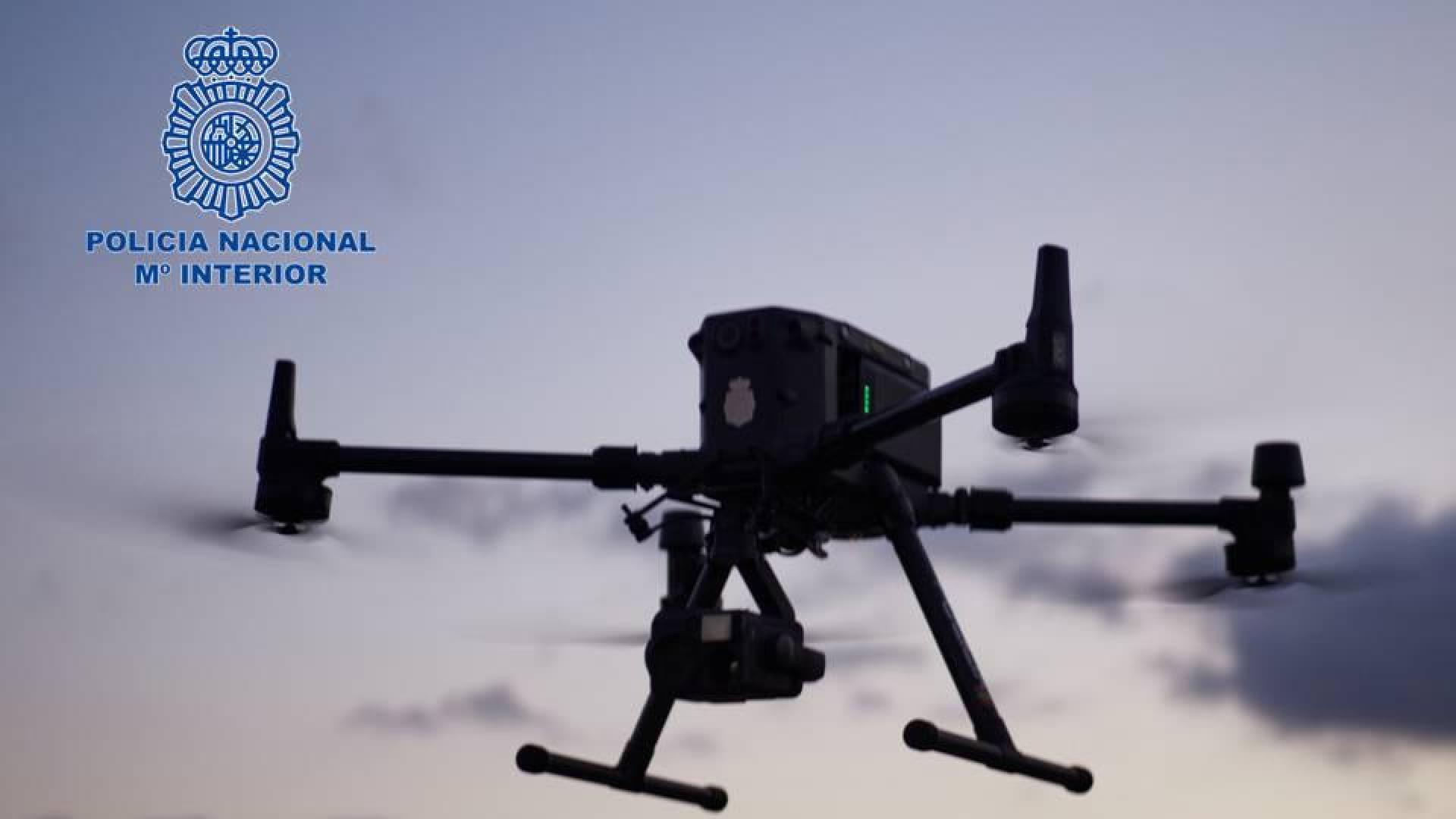 Imagen del dron empleado para control de la seguridad aérea durante los partidos de Osasuna en el estadio de El Sadar