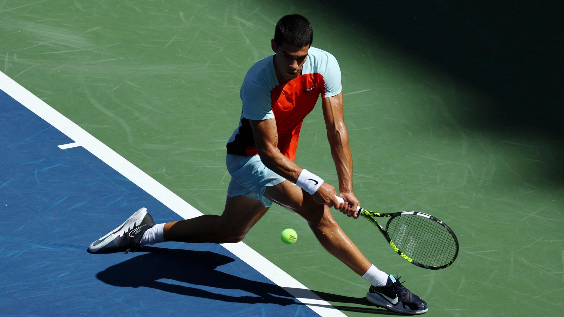 Carlos Alcaraz frente a Sebastian Baez en el U.S. Open