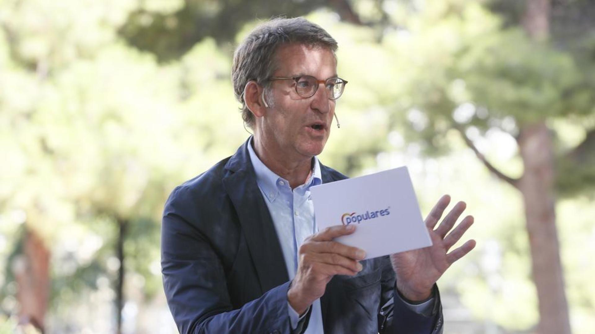 Feijóo, este jueves durante un acto en Zaragoza