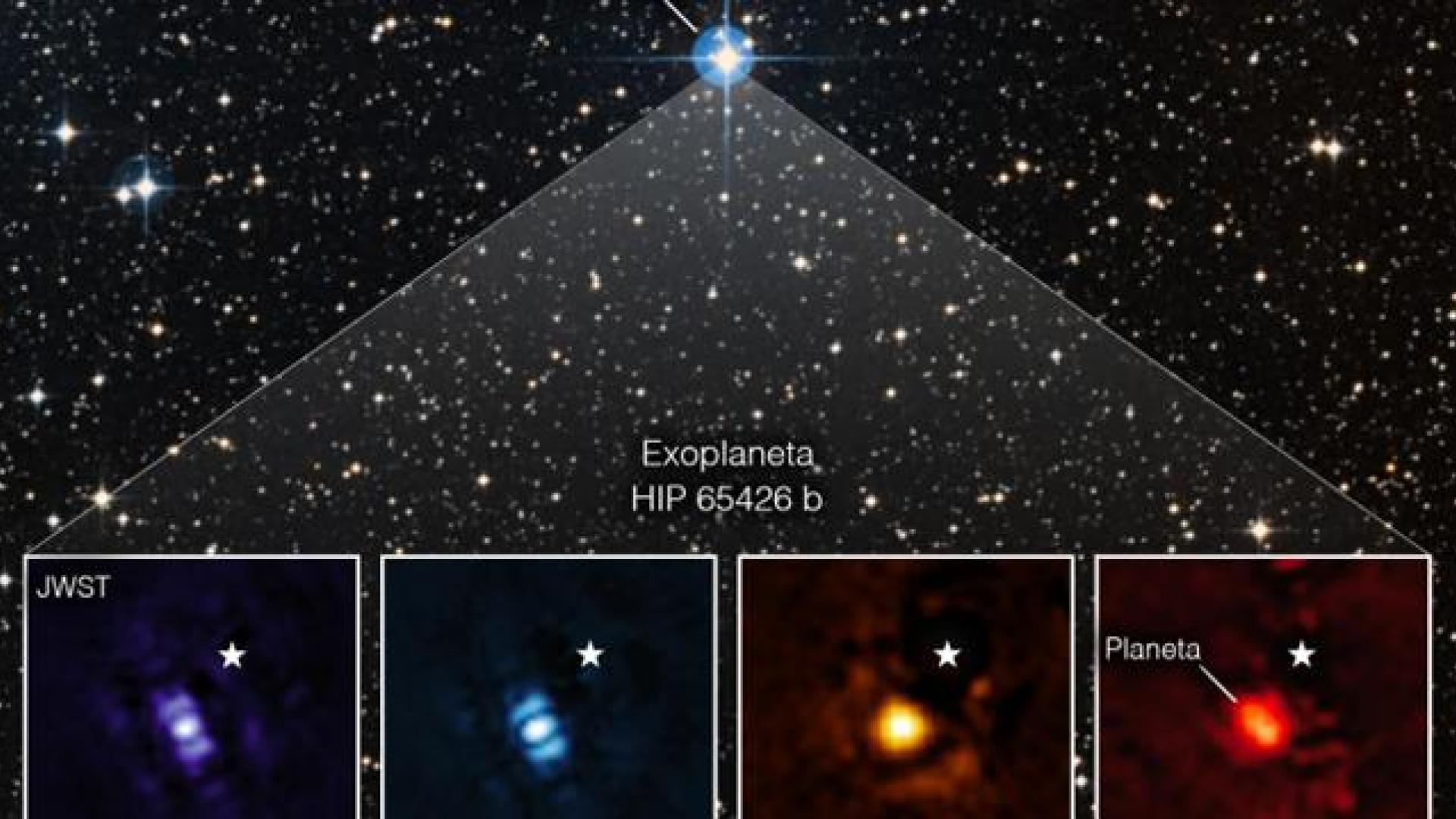Imagen del exoplaneta captada por el telescopio espacial James Webb