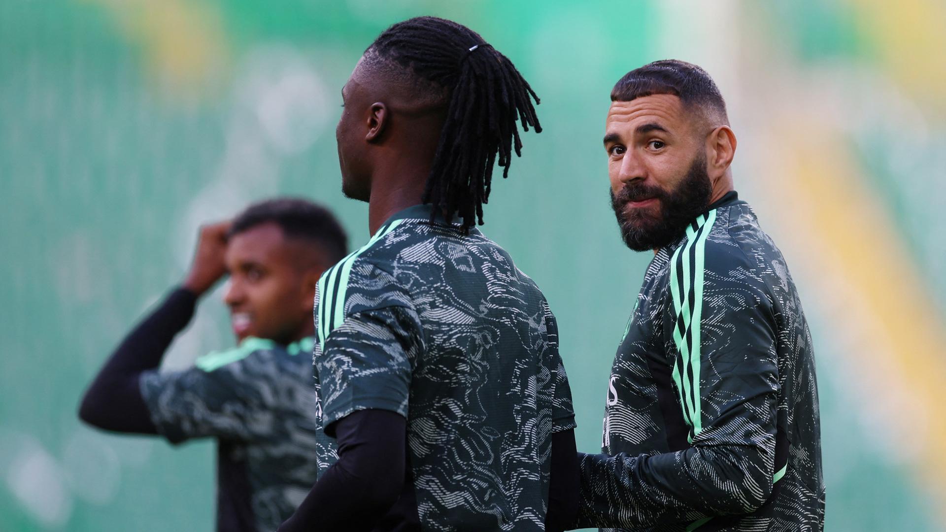 Karim Benzema y Eduardo Camavinga en Celtic Park