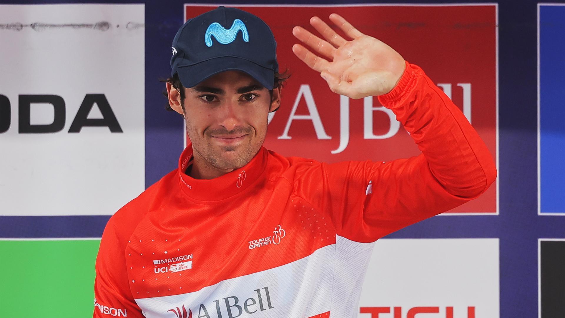 GHonzalo Serrabo, con el maillot de líder de la Vuelta a Gran Bretaña