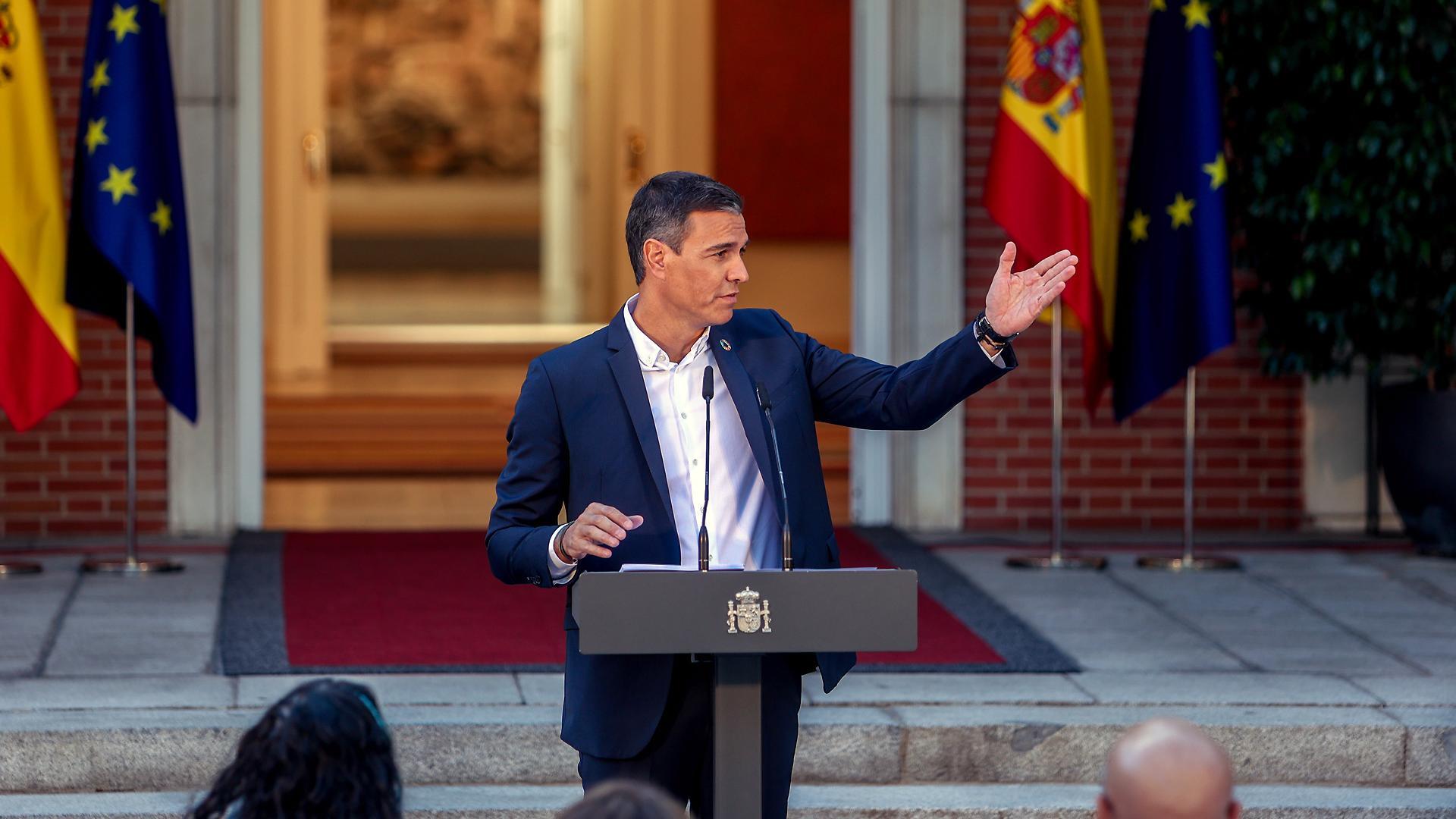 El presidente del Gobierno, Pedro Sánchez, da una rueda de prensa en el Palacio de La Moncloa el pasado 5 de septiembre