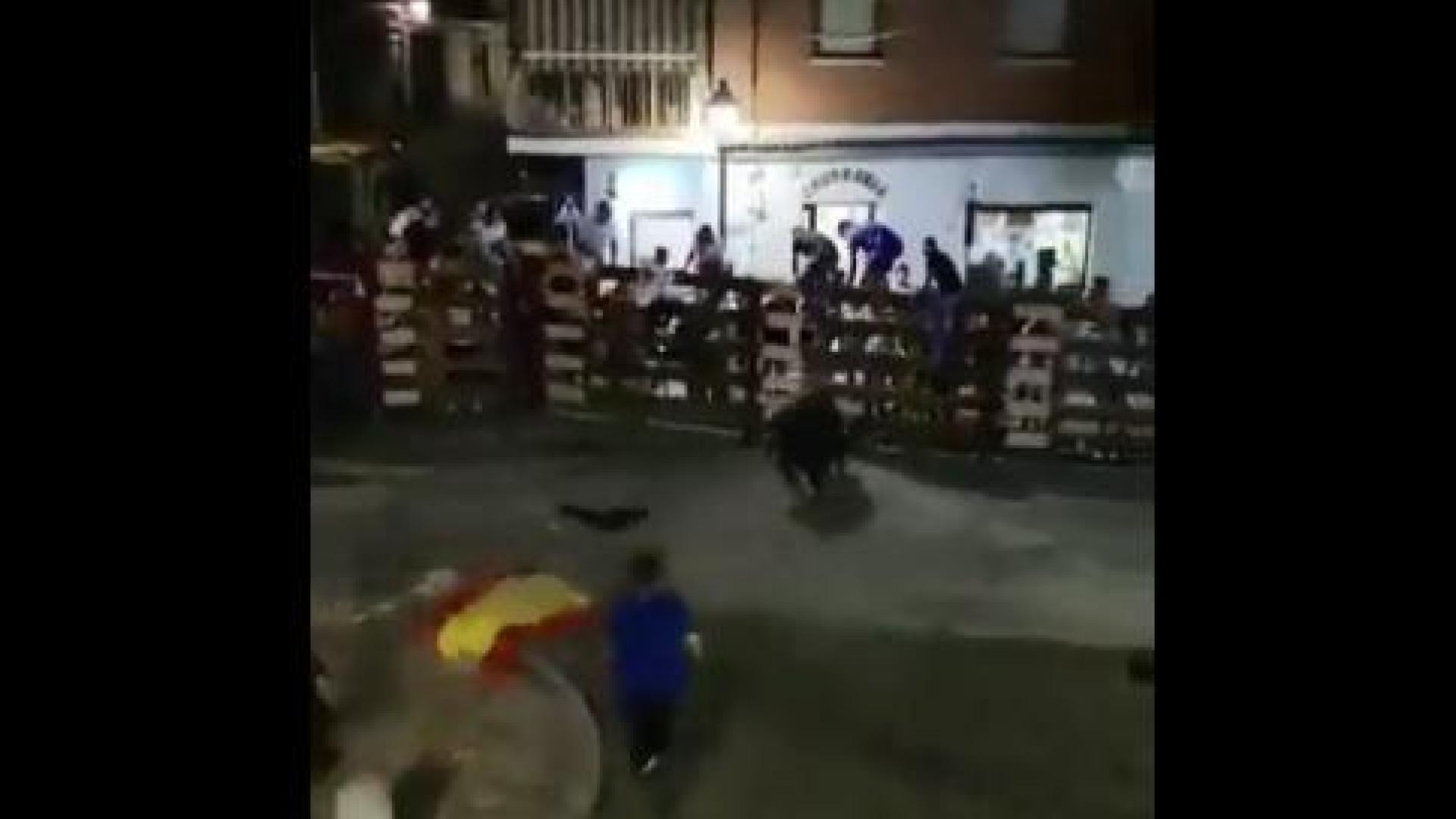 Momento de la cogida en Navalcarnero