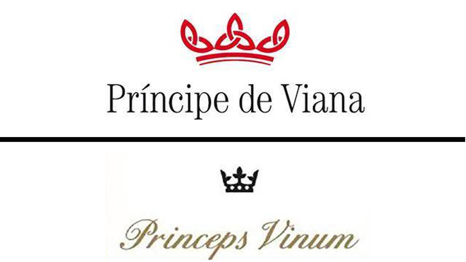 Los logotipos de ambas firmas, arriba el de Príncipe de Viana, debajo el de Princeps Vinium