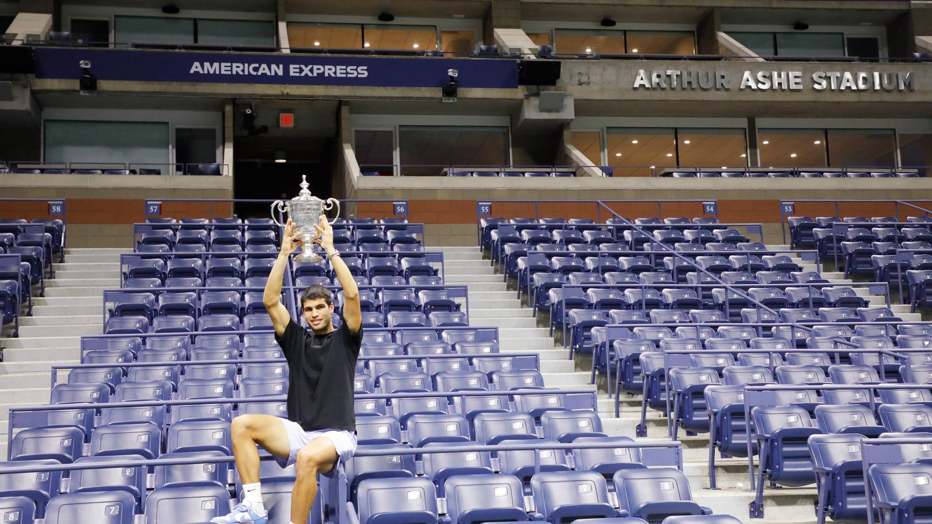 Carlos Alcaraz celebra su triunfo en el Abierto de Estados Unidos