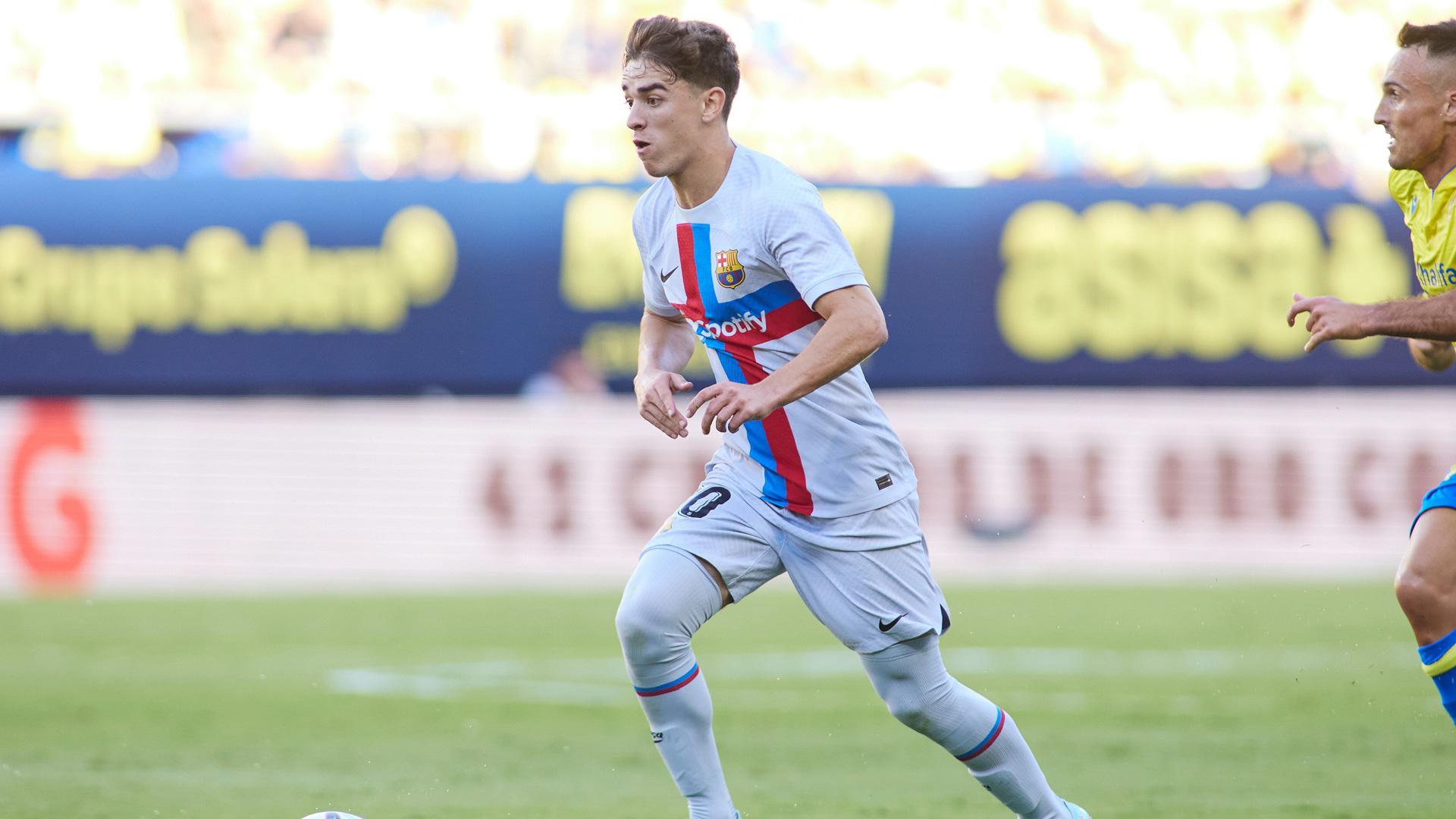 Gavi durante el partido contra el Cádiz
