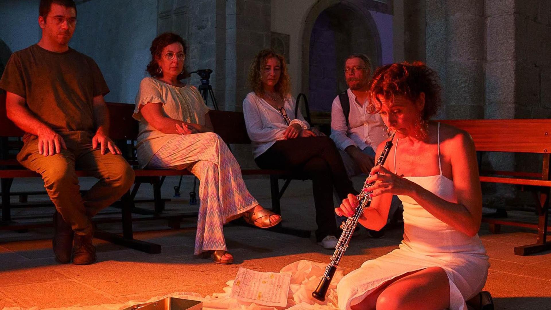 'Tempo', un espectáculo musical con oboes y bailarines que se podrá ver hoy en en Museo Universidad de Navarra.