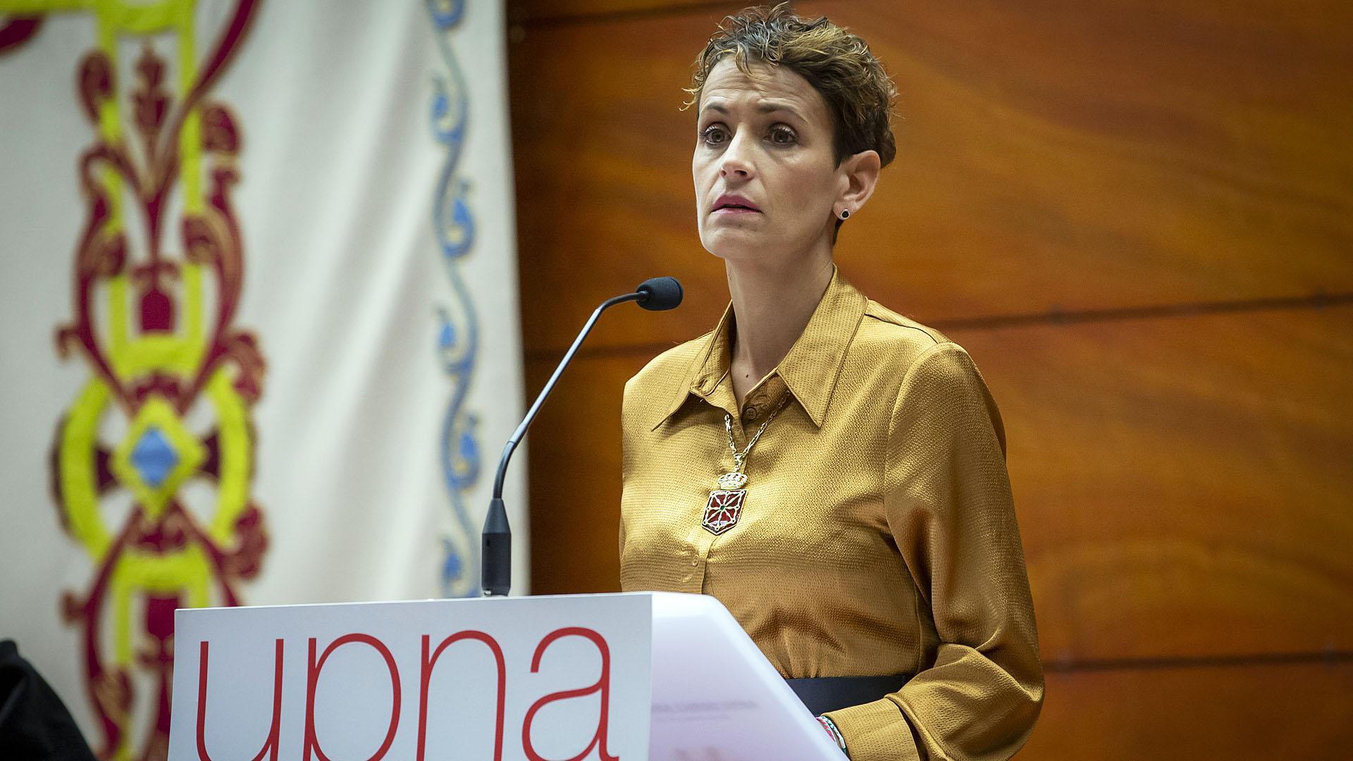 Discurso de María Chivite durante la apertura del curso académico en la UPNA