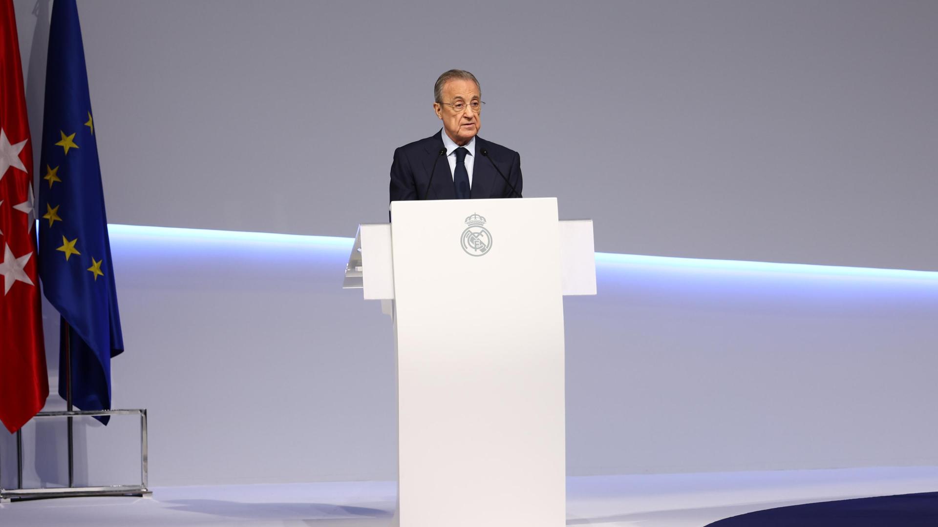 Florentino Pérez, presidente del Real Madrid, durante la Asamblea general del club